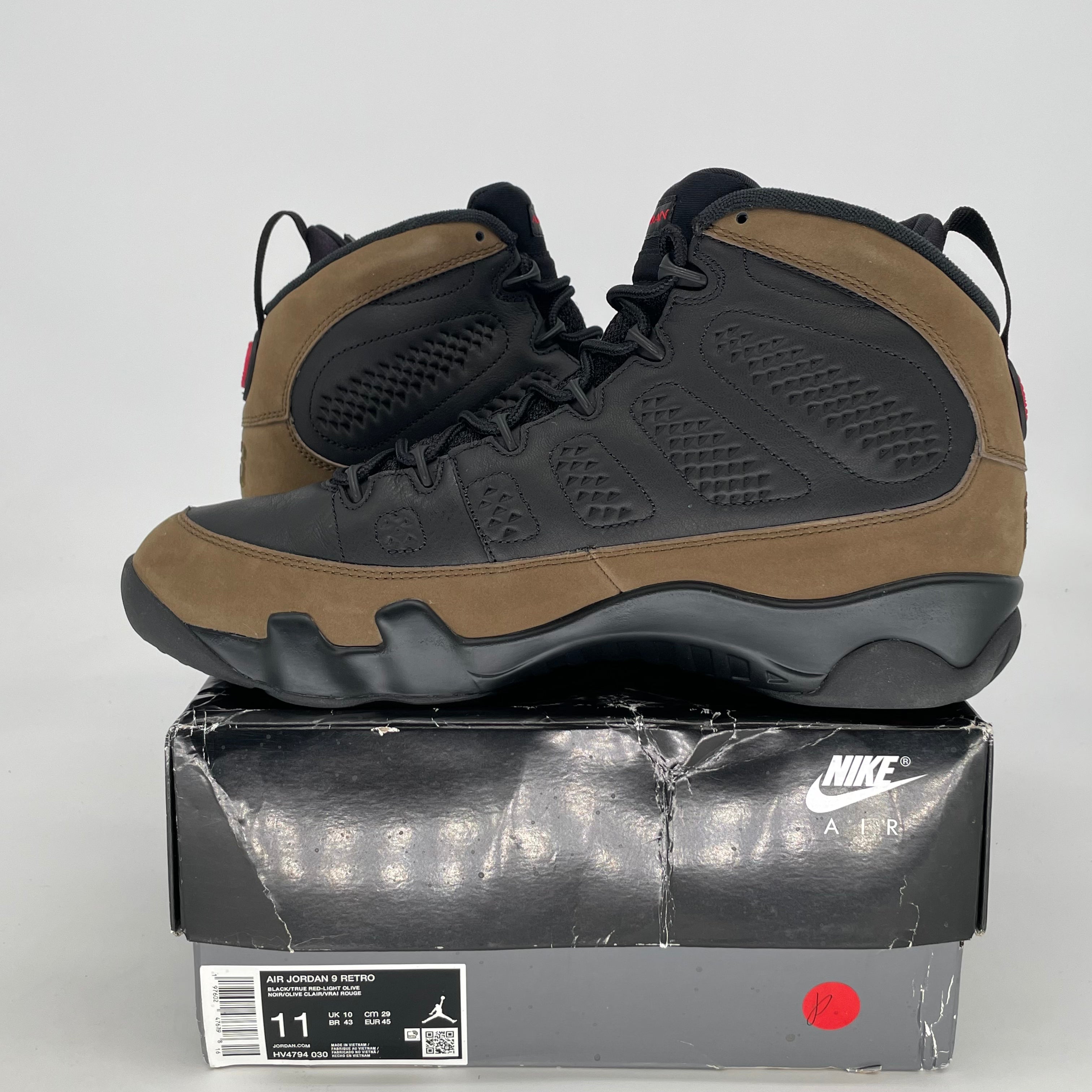 AIR JORDAN 9 OLIVE HV4794-030 SIZE 11/12.5W