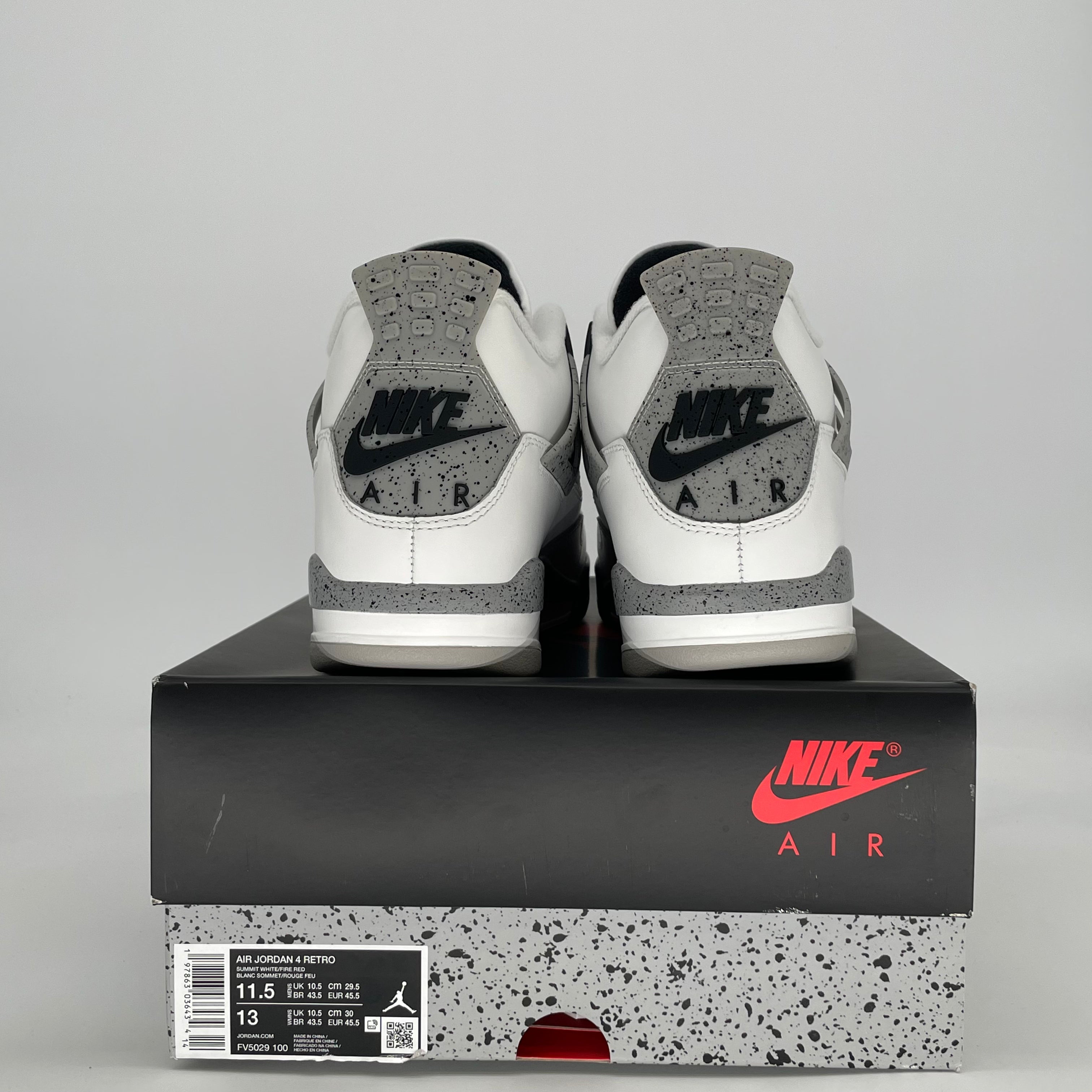 AIR JORDAN 4 WHITE CEMENT FV5029-100 SIZE 11.5/13W