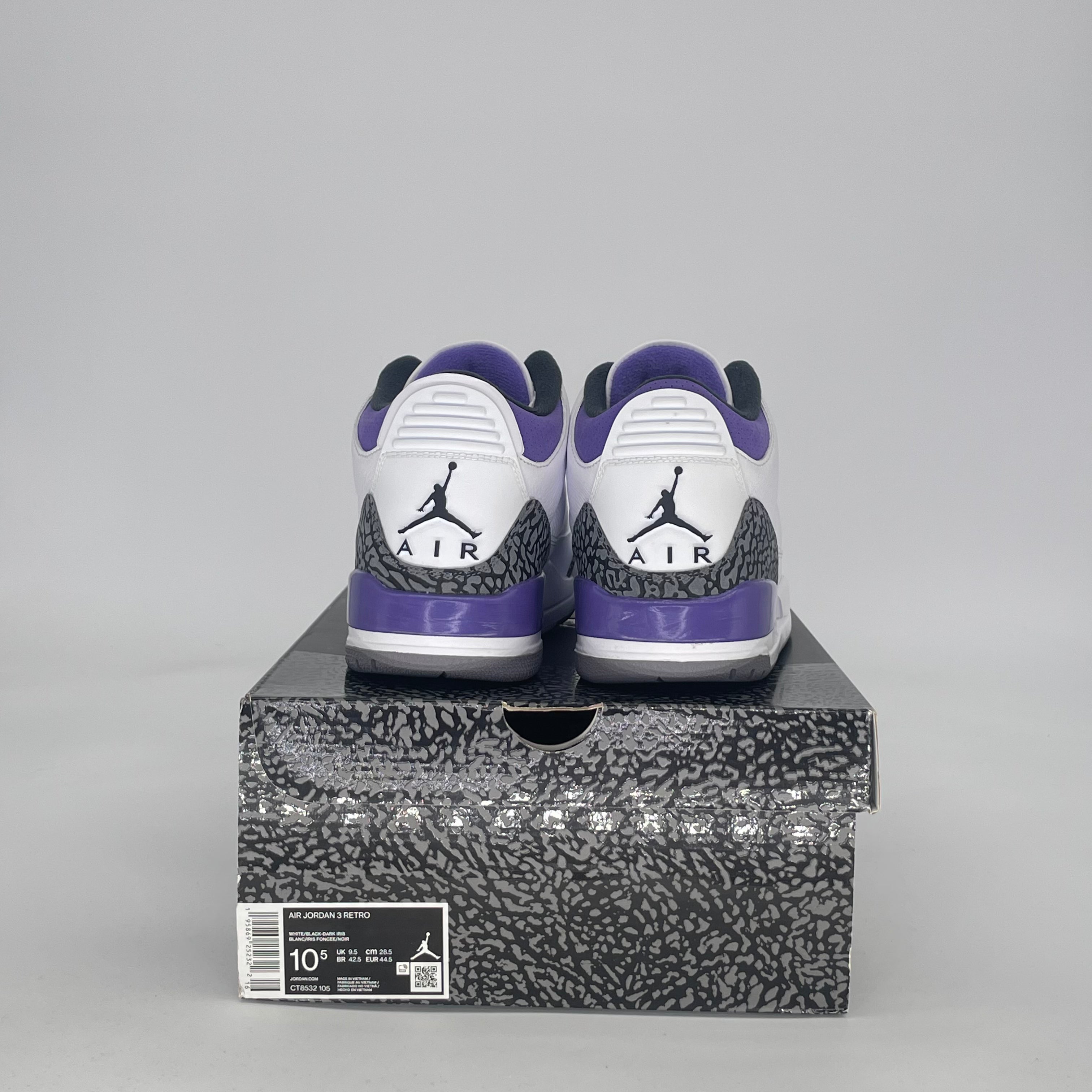 AIR JORDAN 3 DARK IRIS CT8532-105 SIZE 10.5/12W