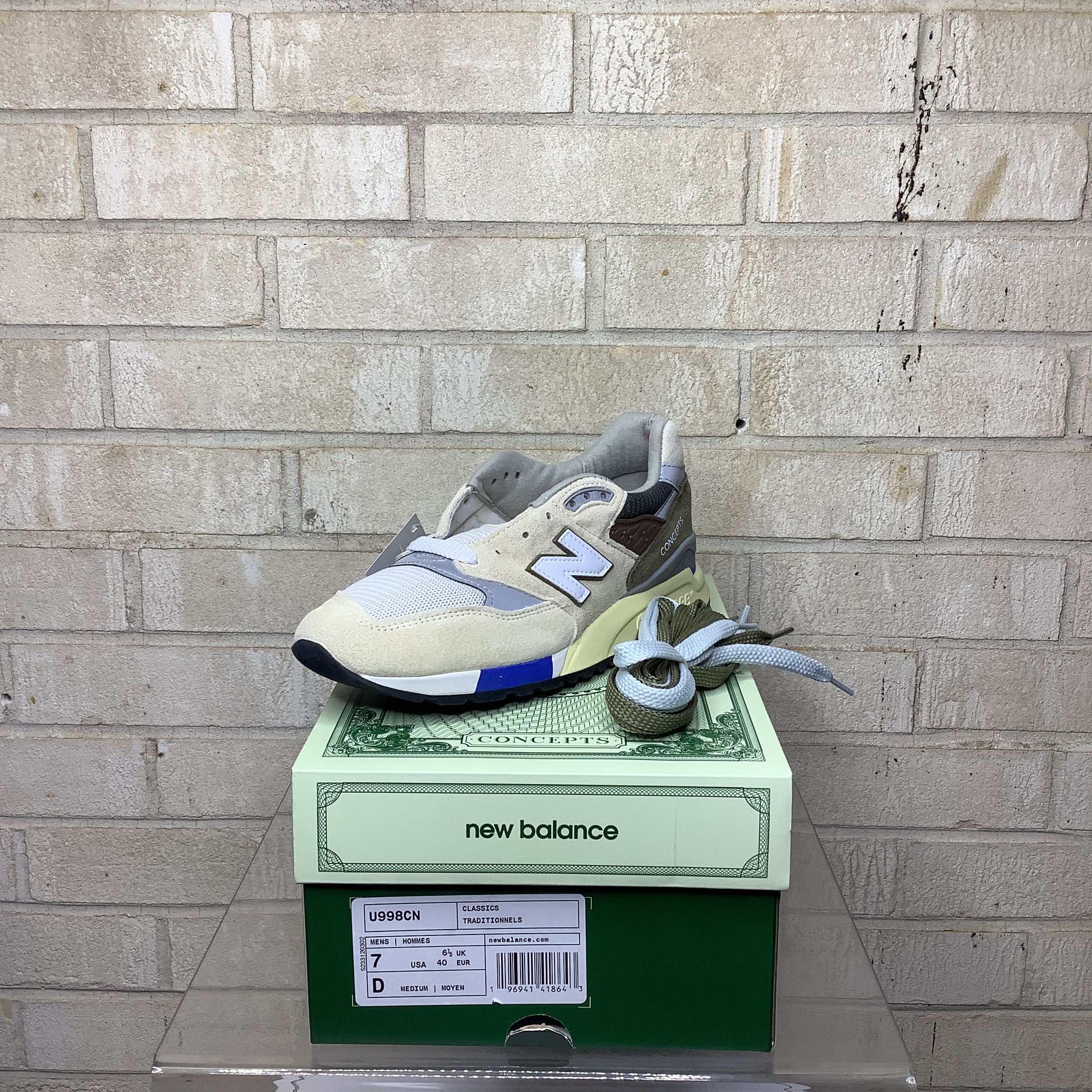 NEW BALANCE 998 MIUSA CONCEPTS C-NOTE 10TH ANNIVERSARY SIZE 7/8.5W U998CN