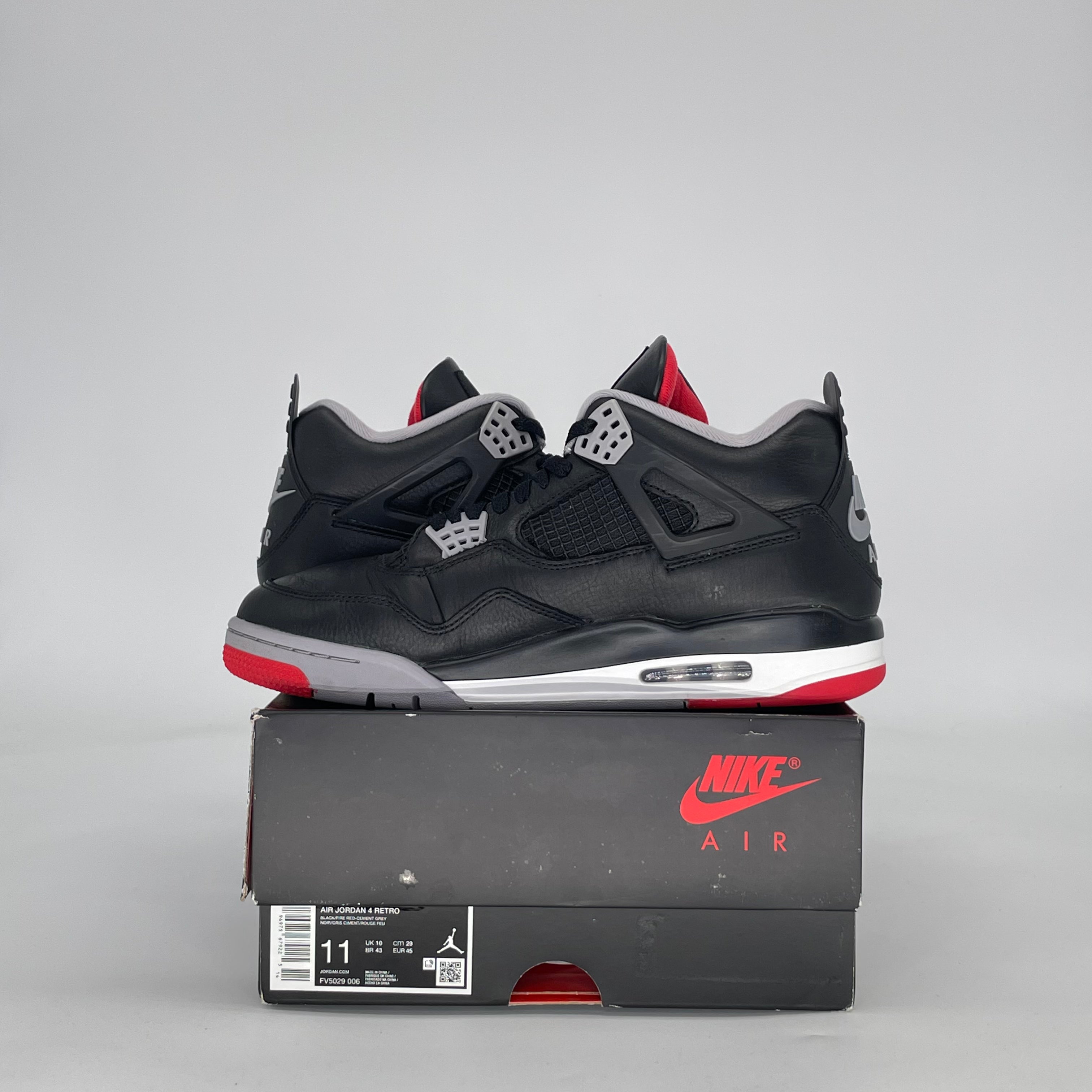 AIR JORDAN 4 BRED REIMAGINED FV5029-006 SIZE 11/12.5W