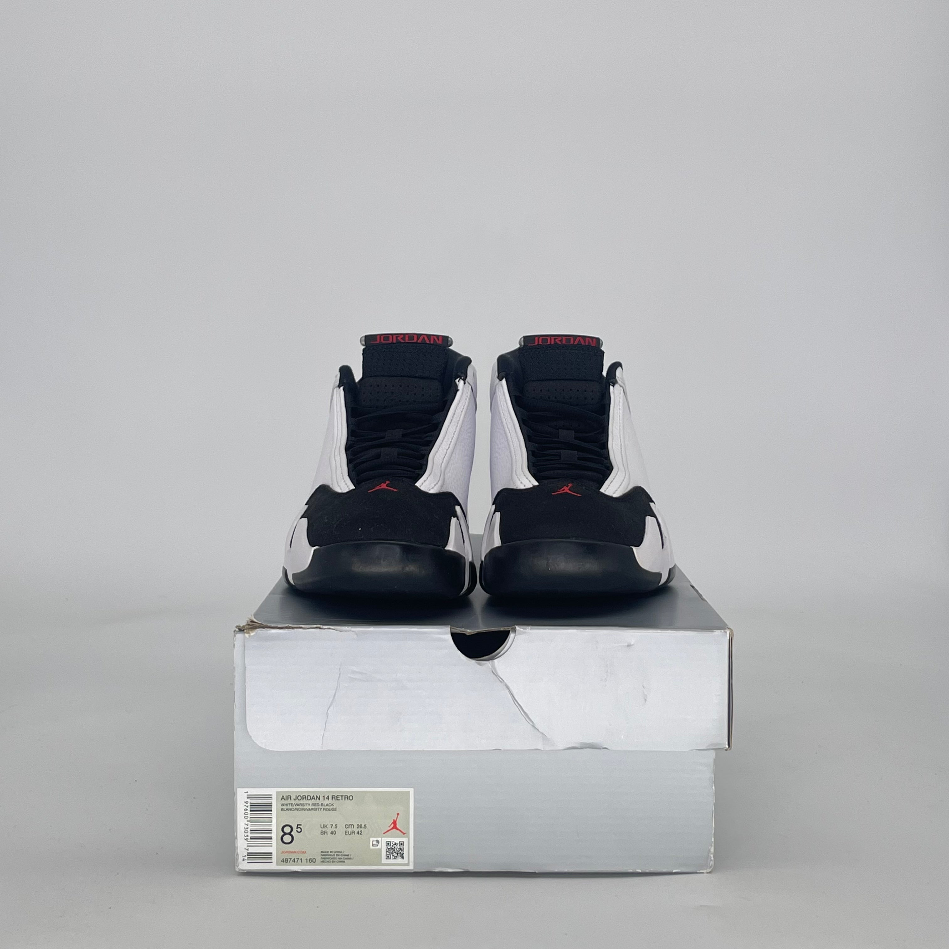 AIR JORDAN 14 BLACK TOE 487471-160 SIZE 8.5/10W