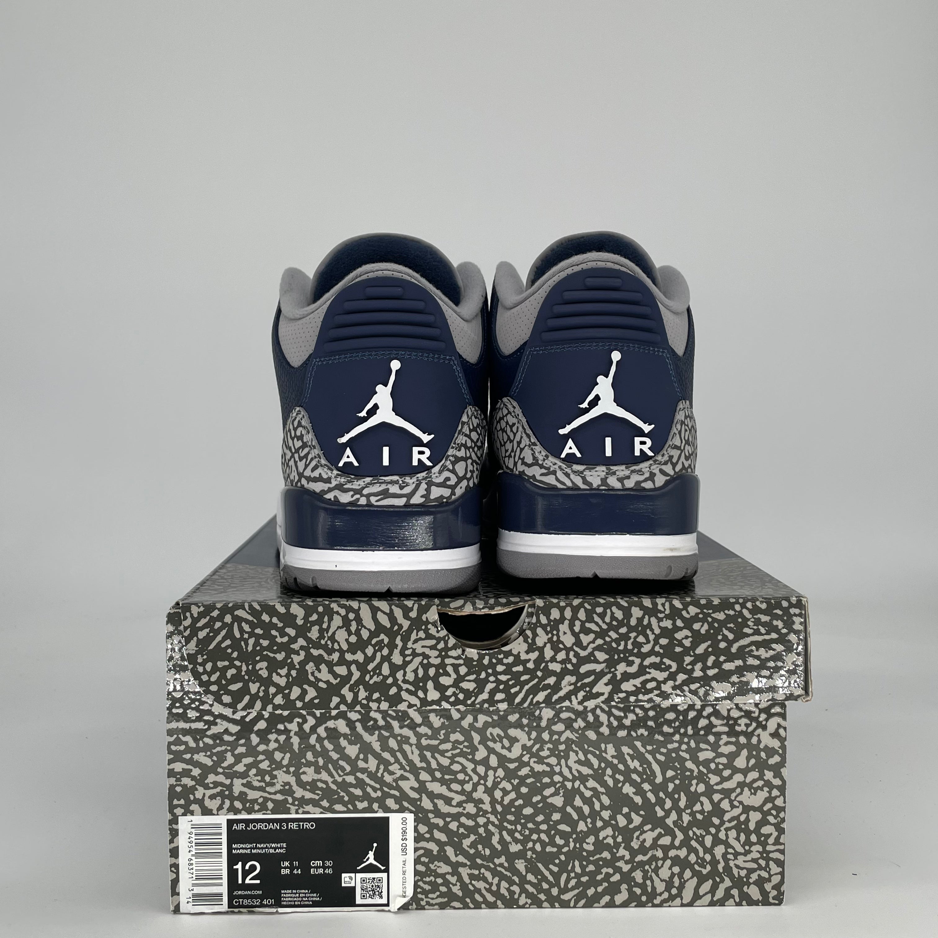 AIR JORDAN 3 GEORGETOWN CT8532-401 SIZE 12/13.5W