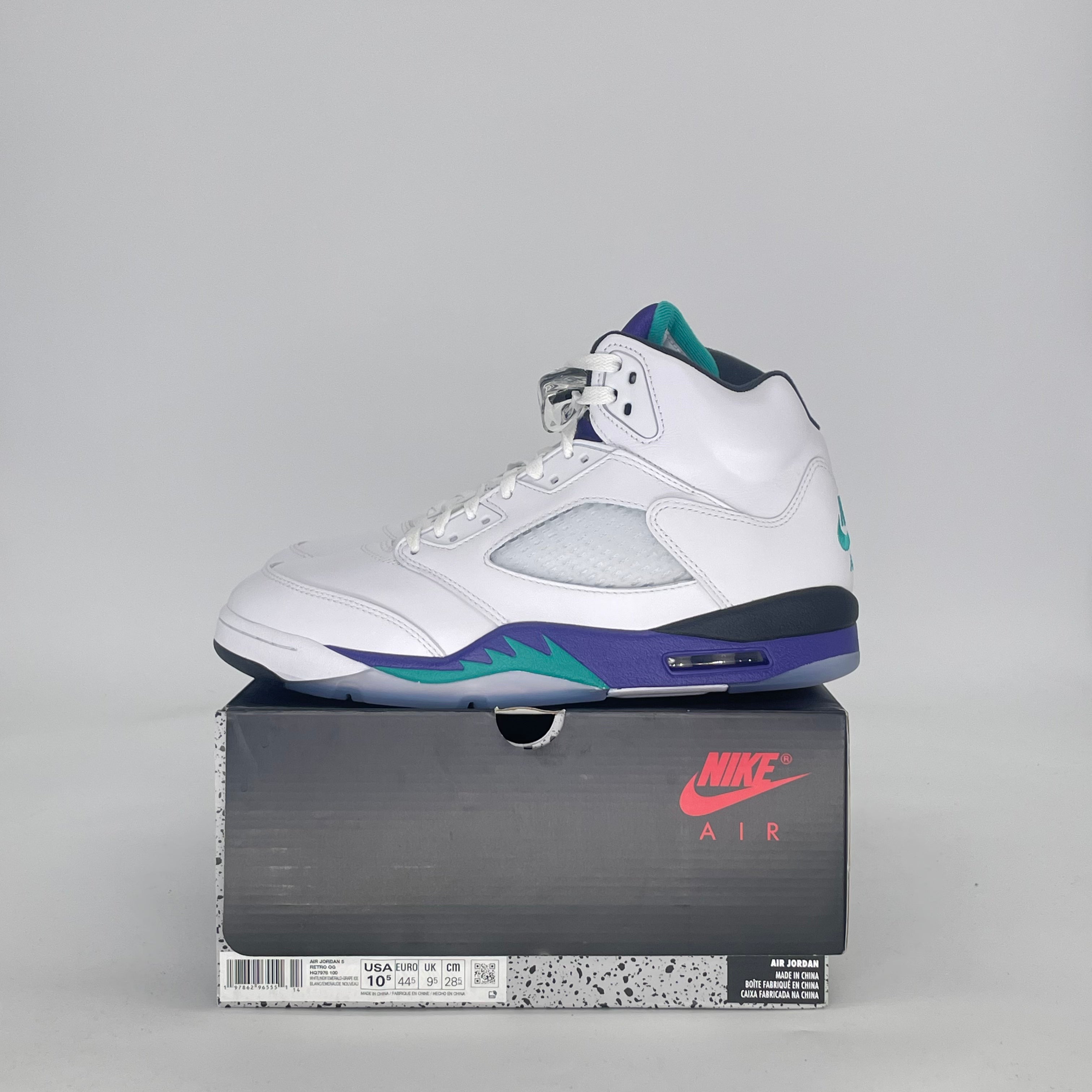 AIR JORDAN 5 GRAPE HQ7978-100 SIZE 10.5/12W
