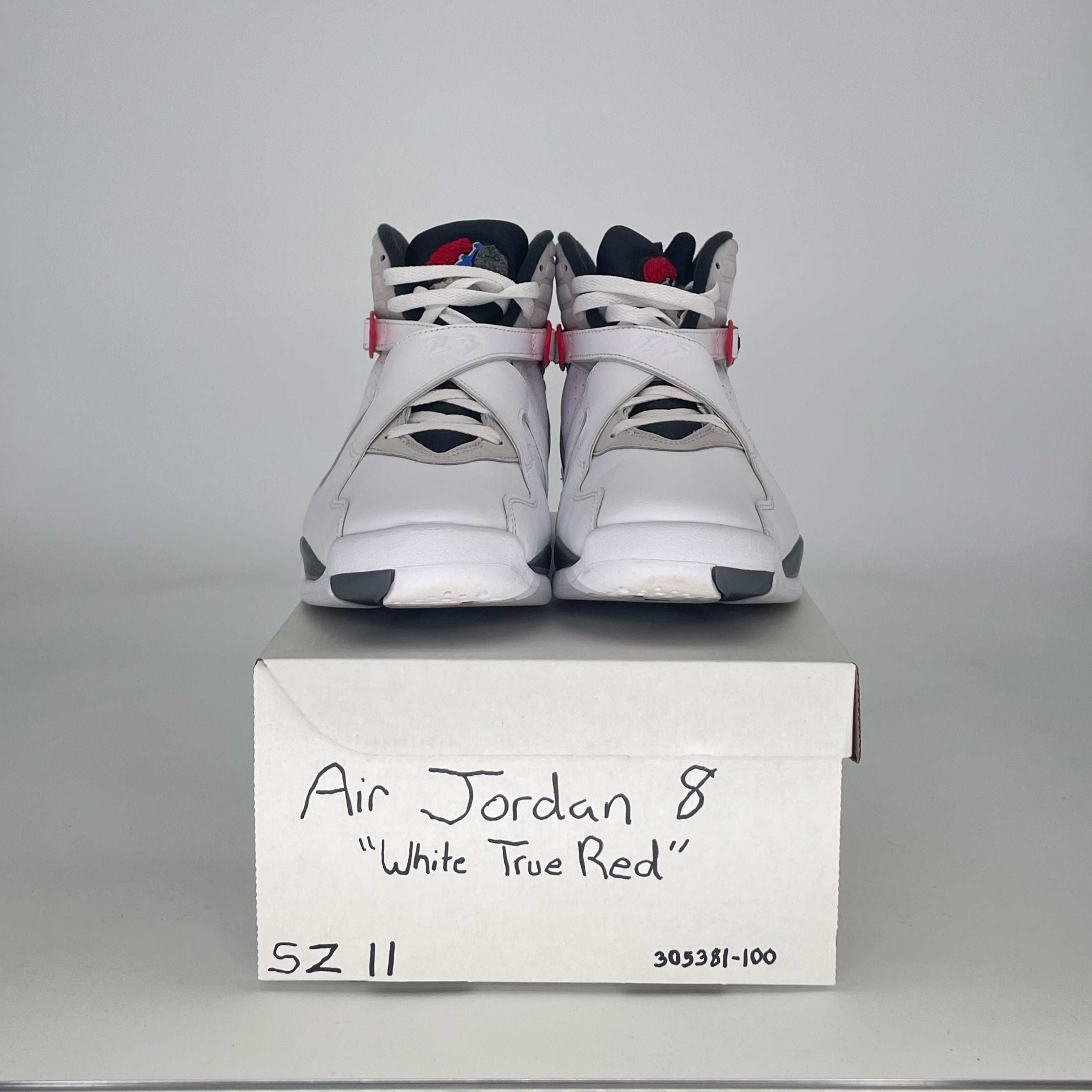 AIR JORDAN 8 WHITE TRUE RED 305381100 SIZE 11/12.5W