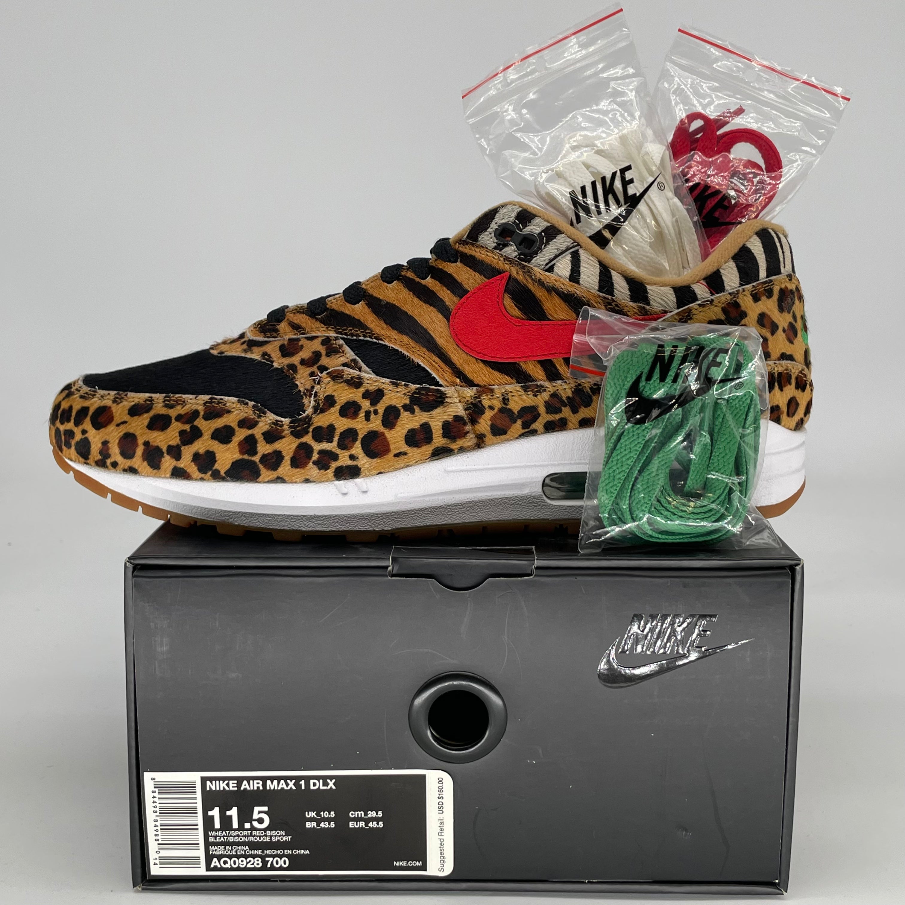 NIKE AIR MAX 1 ATMOS ANIMAL PACK 2.0 AQ0928-700 SIZE 11.5/13W
