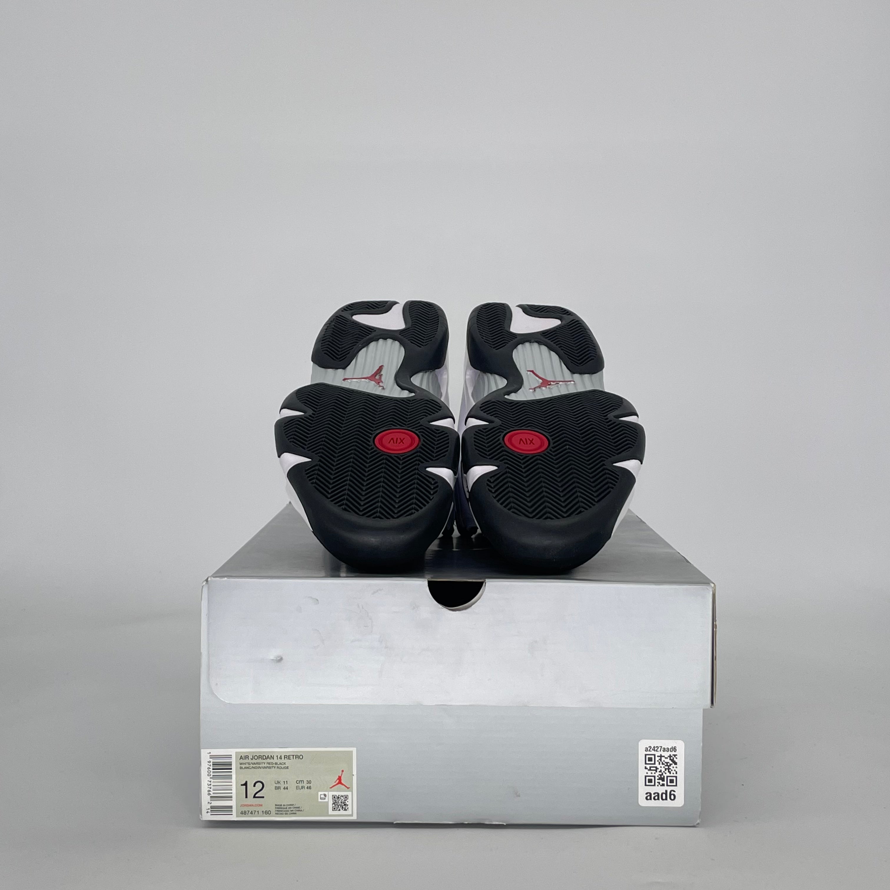 AIR JORDAN 14 BLACK TOE 487471-160 SIZE 12/13.5W