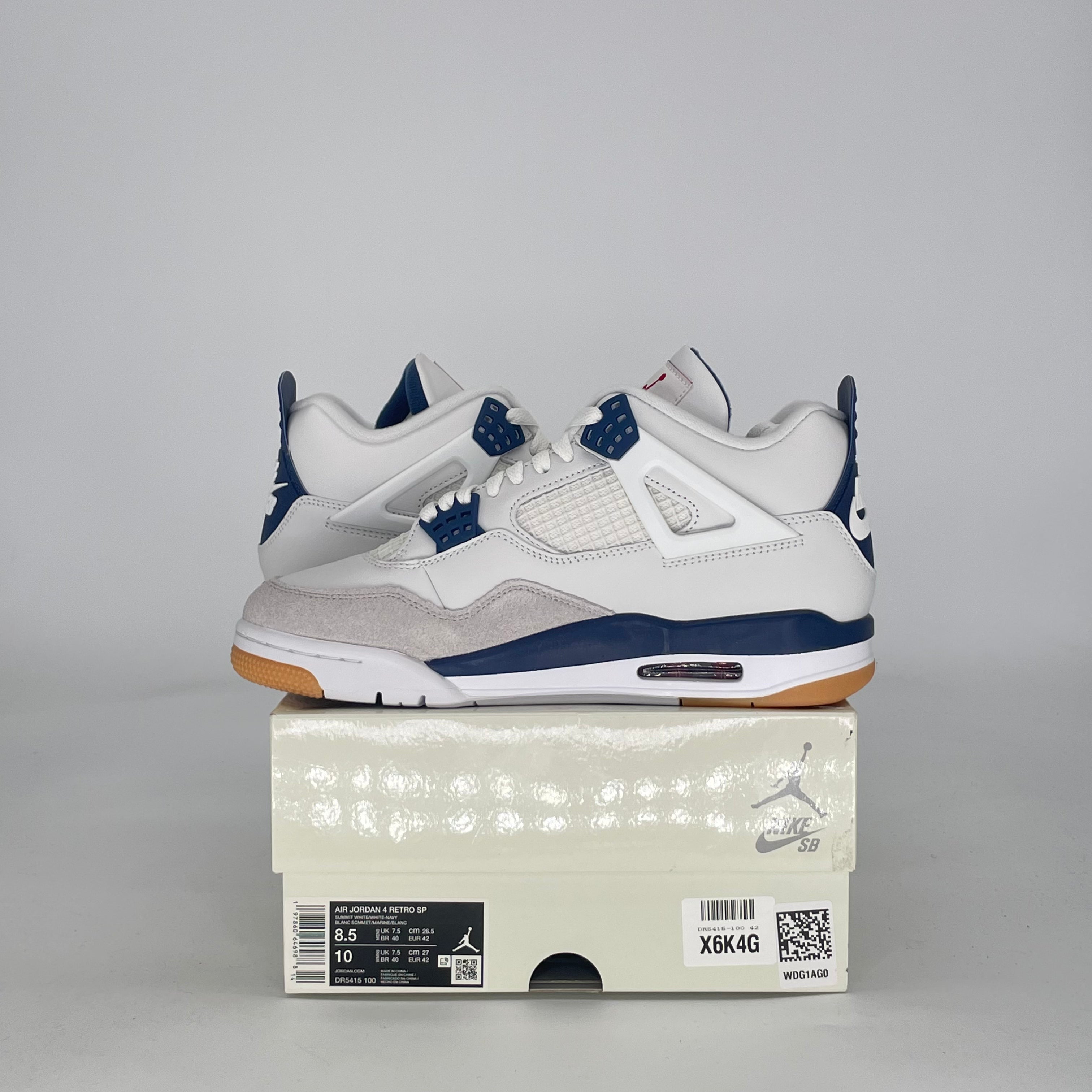 AIR JORDAN 4 SB NAVY DR5415-100 SIZE 8.5/10W