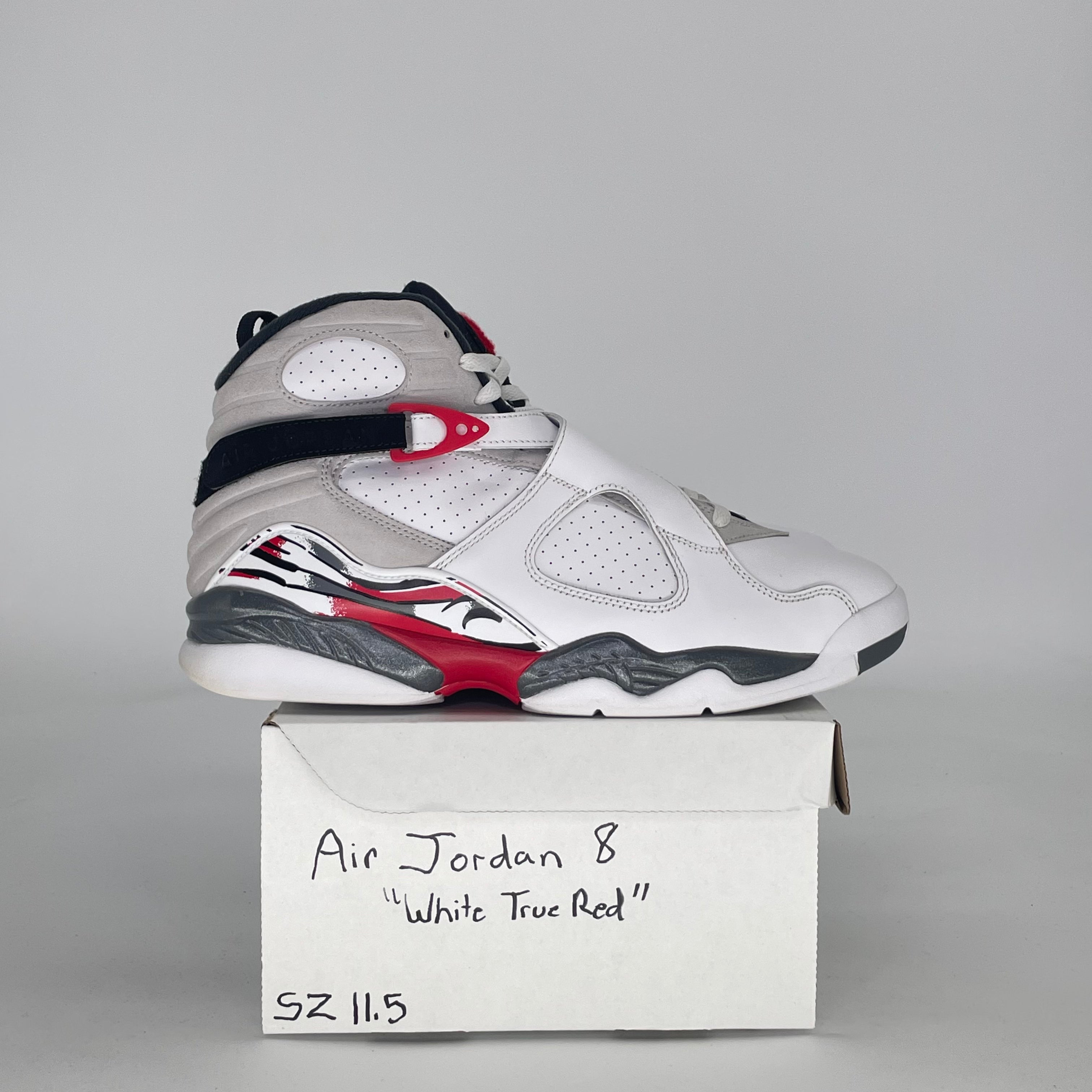 AIR JORDAN 8 WHITE TRUE RED 305381-100 SIZE 11.5/13W