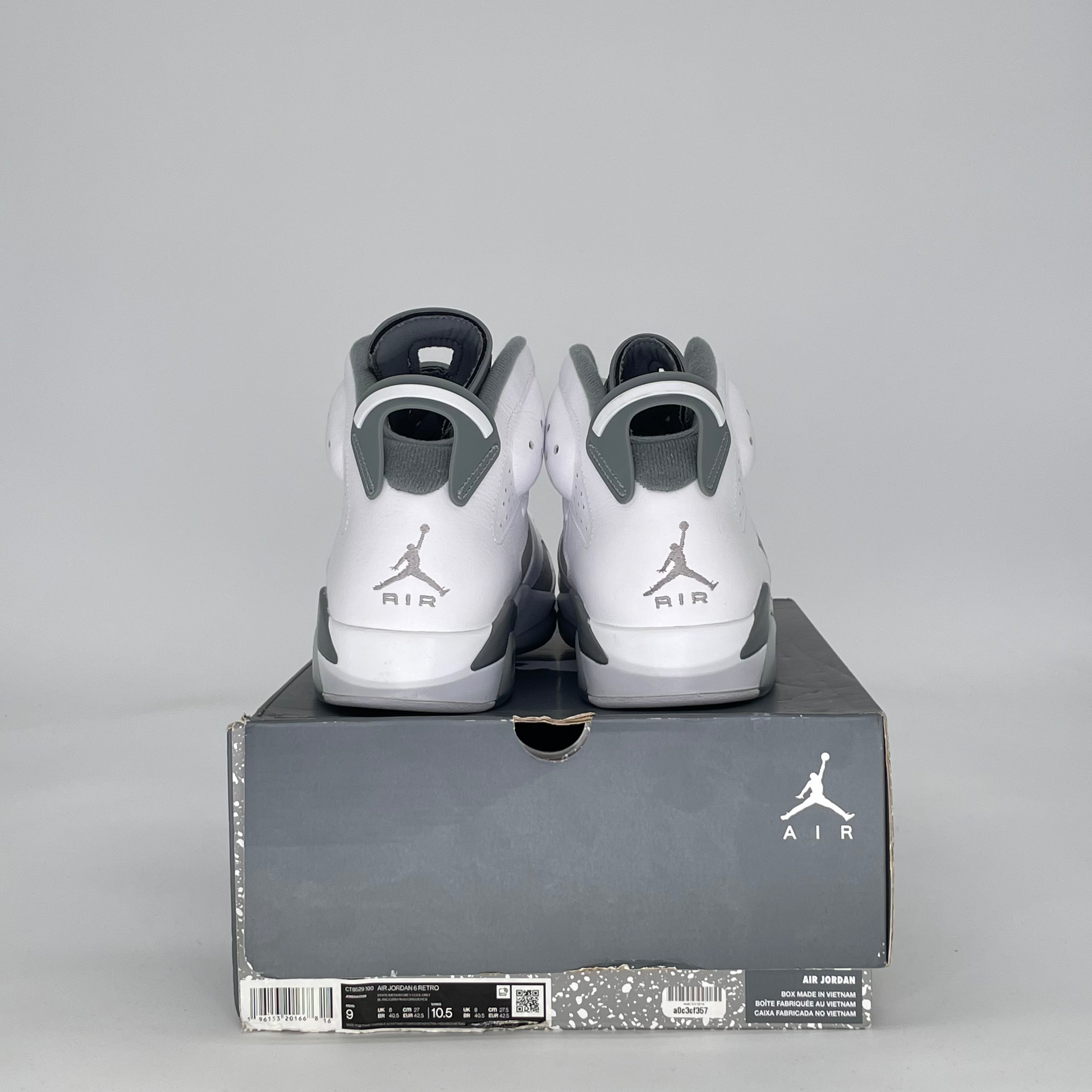 AIR JORDAN 6 COOL GREY CT8529-100 SIZE 9/10.5W