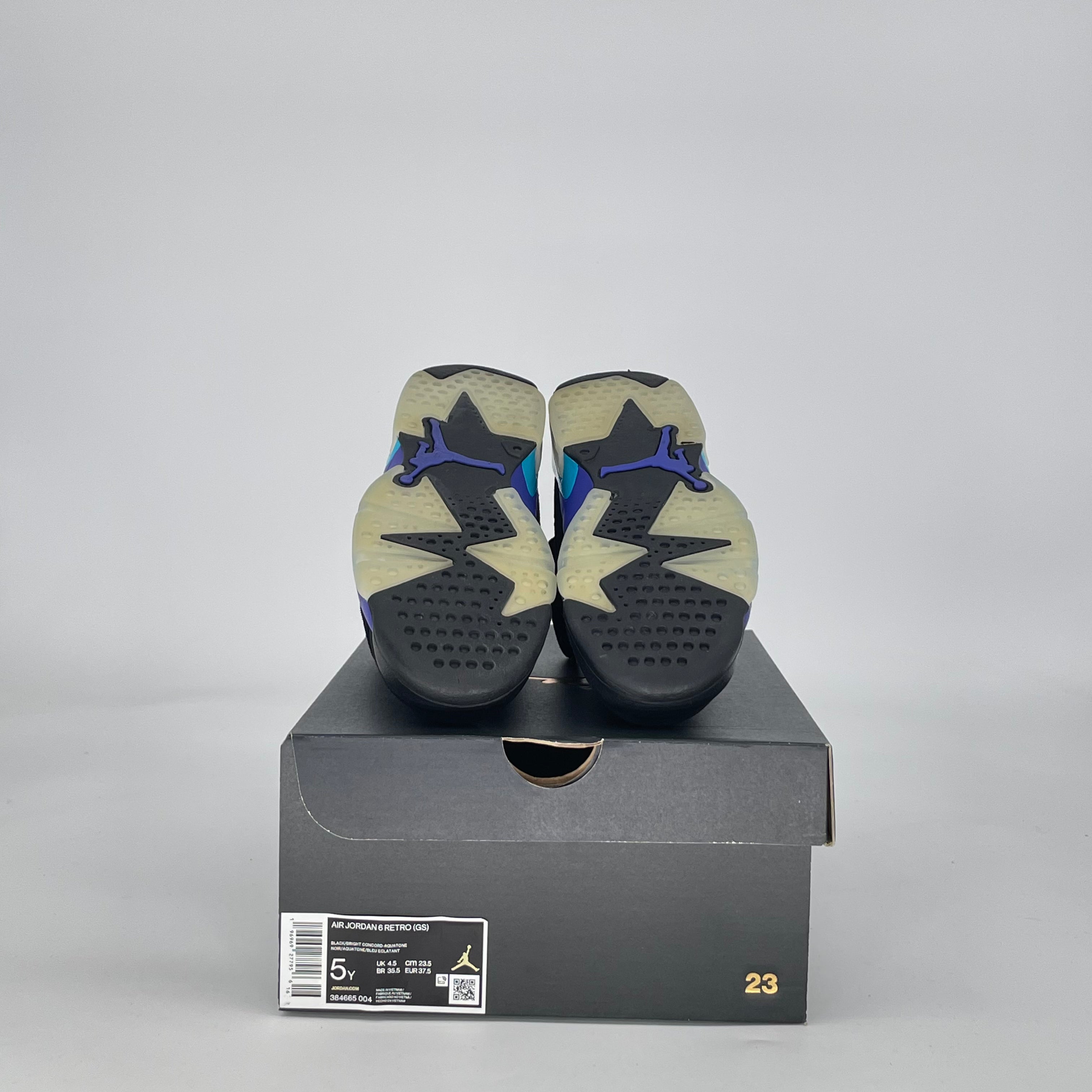 AIR JORDAN 6 AQUA 384665-004 SIZE 5/6.5W GS