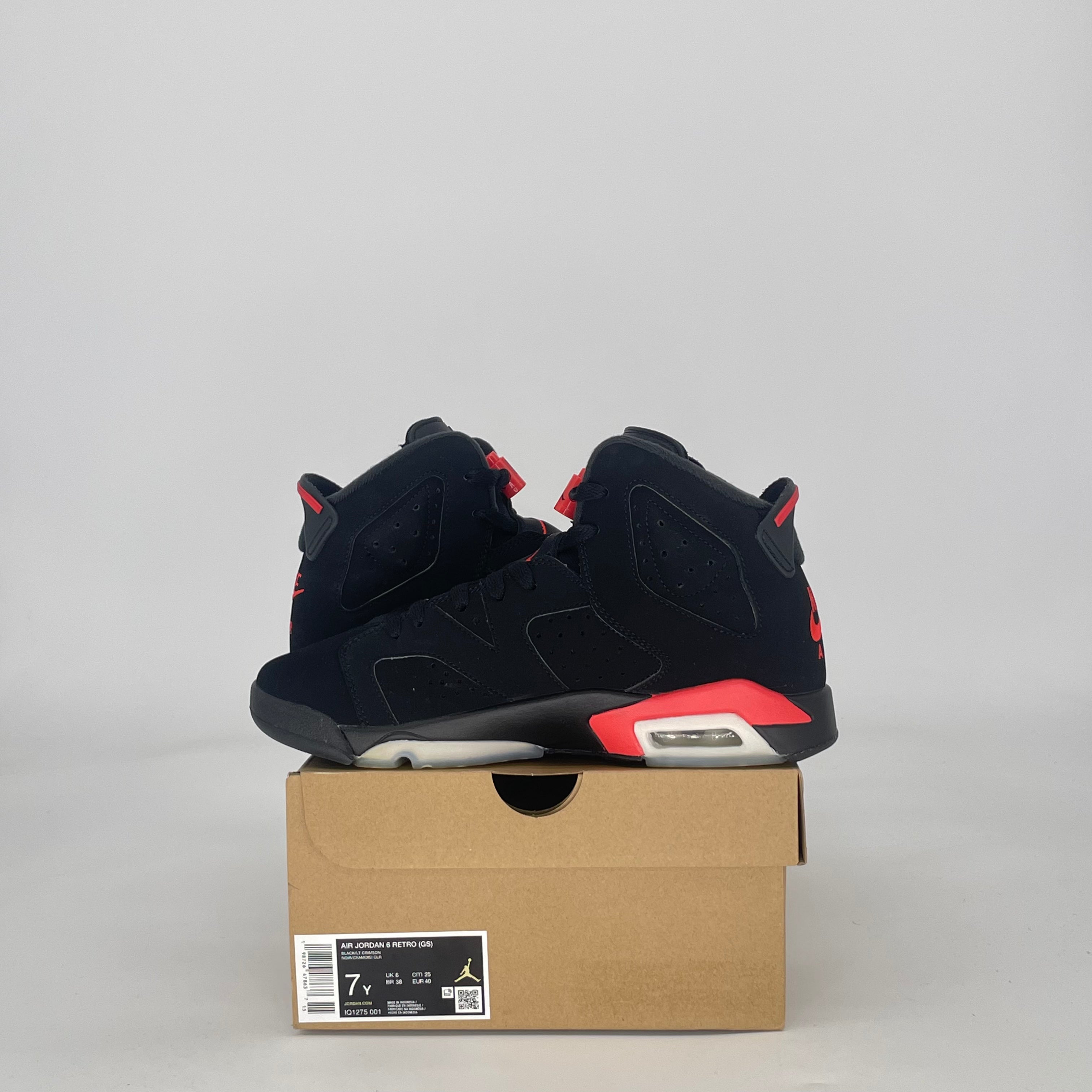 AIR JORDAN 6 INFRARED SALESMAN IQ1275-001 SIZE 7/8.5W GS