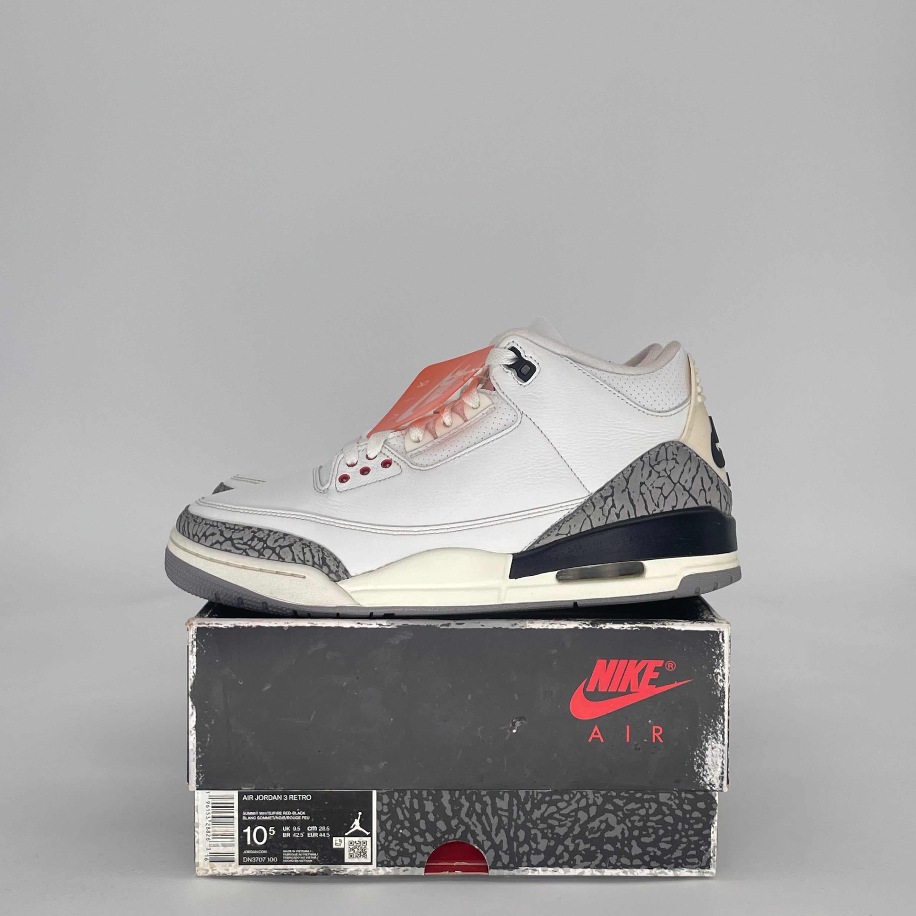 AIR JORDAN 3 WHITE CEMENT REIMAGINED DN3707-100 SIZE 10.5/12W