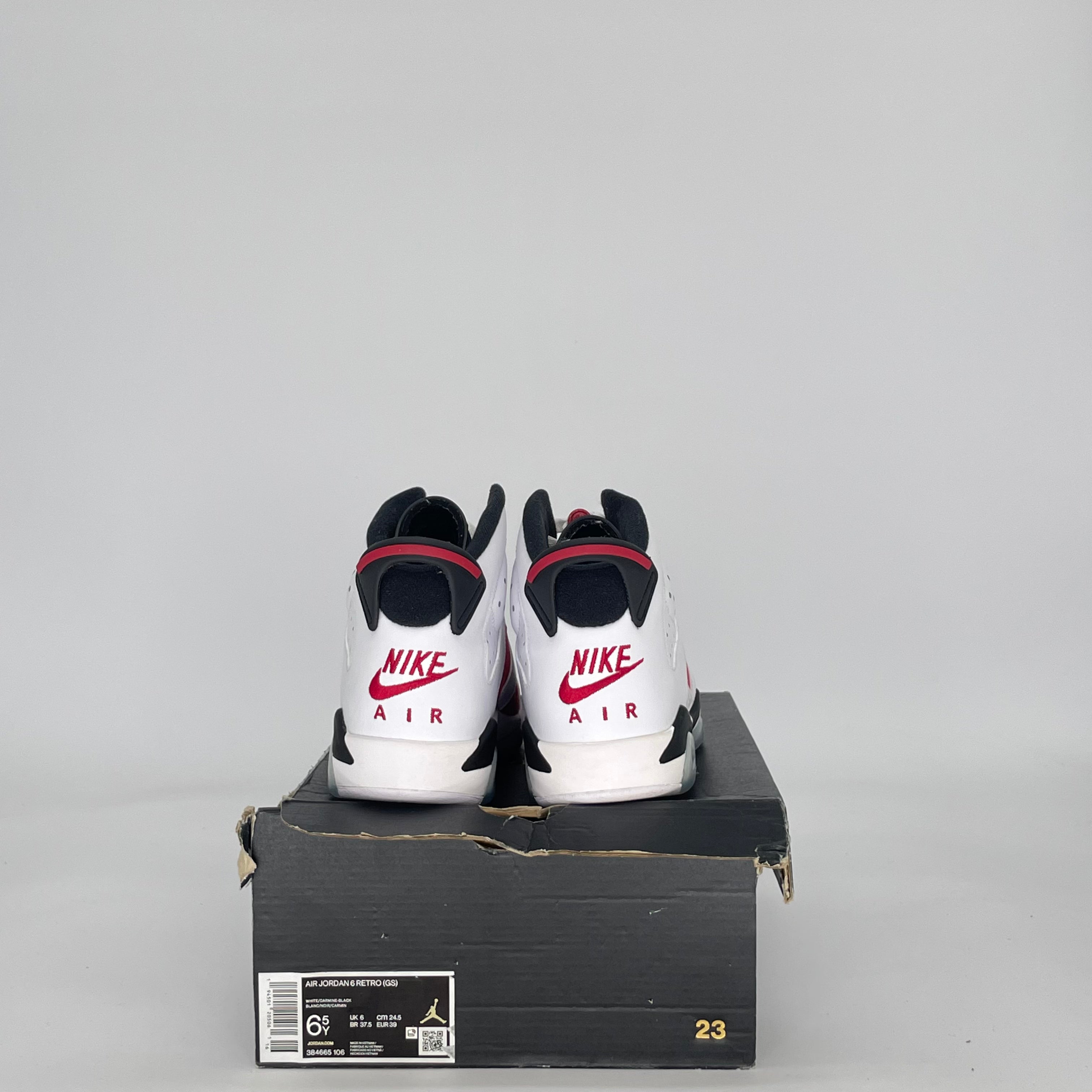 AIR JORDAN 6 CARMINE (2021) 384665-106 SIZE 6.5/8W GS