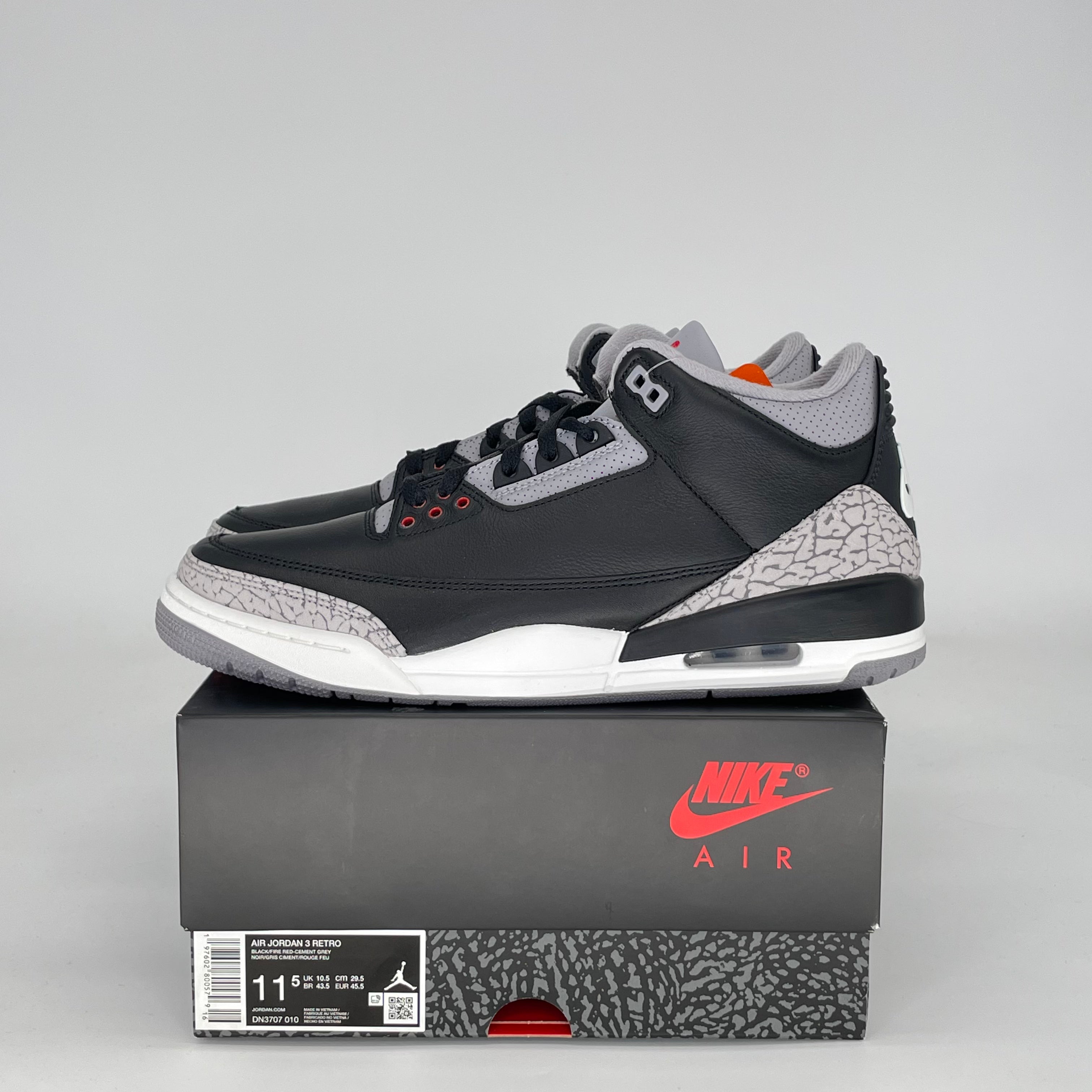 Jordan 3 Retro OG. Black Cement (2024). SIZE 8 - DN3707-010 Jordan 3 Retro OG Black Cement (2024) – Holy Ground main image 3