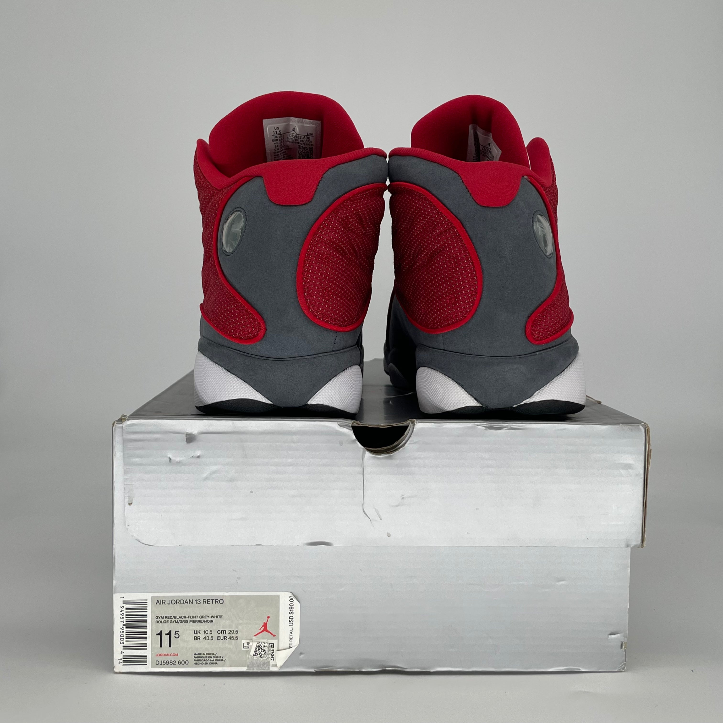 AIR JORDAN 13 GYM RED FLINT GREY DJ5982-600 SIZE 11.5/13W