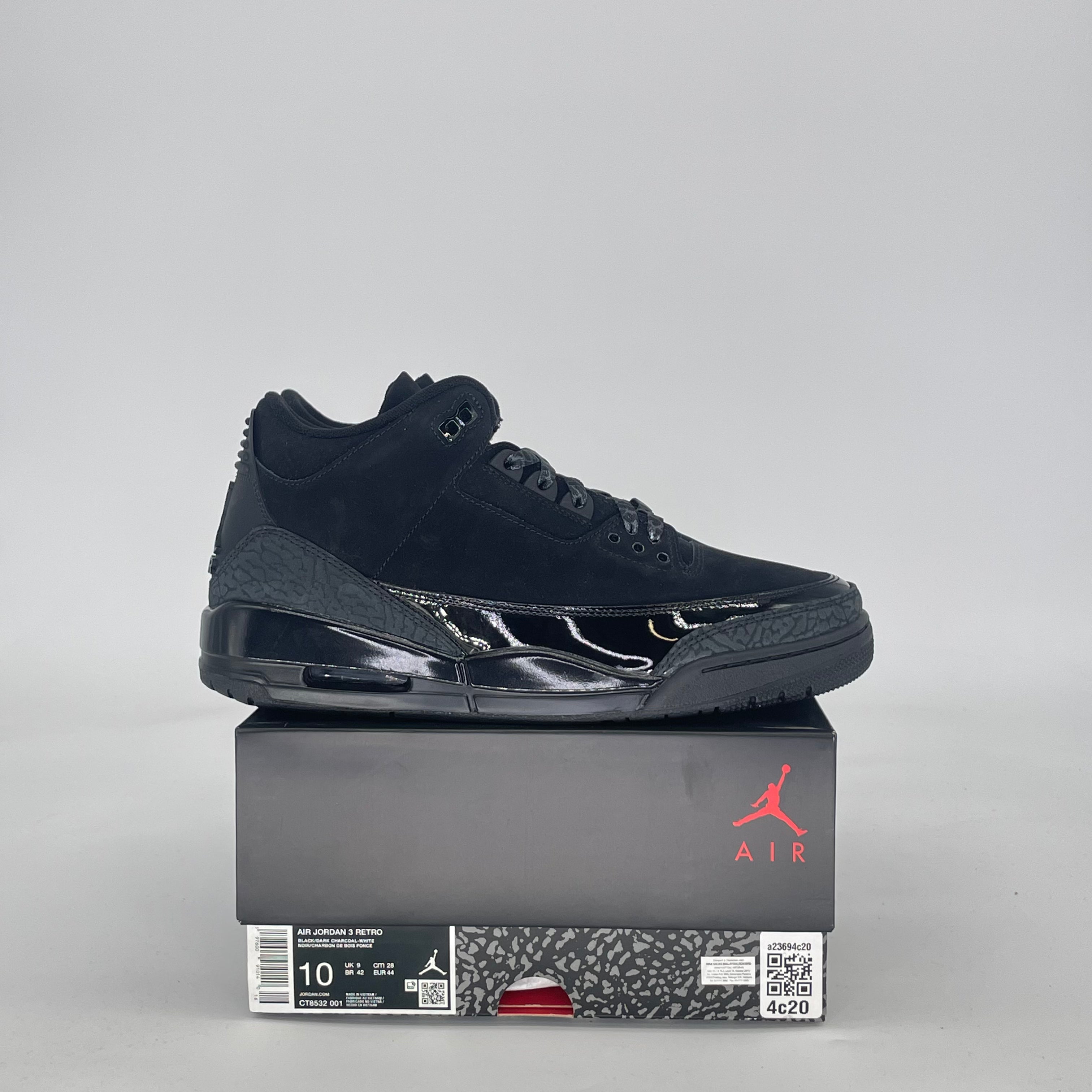 AIR JORDAN 3 BLACK CAT CT8532-001 SIZE 10/11.5W