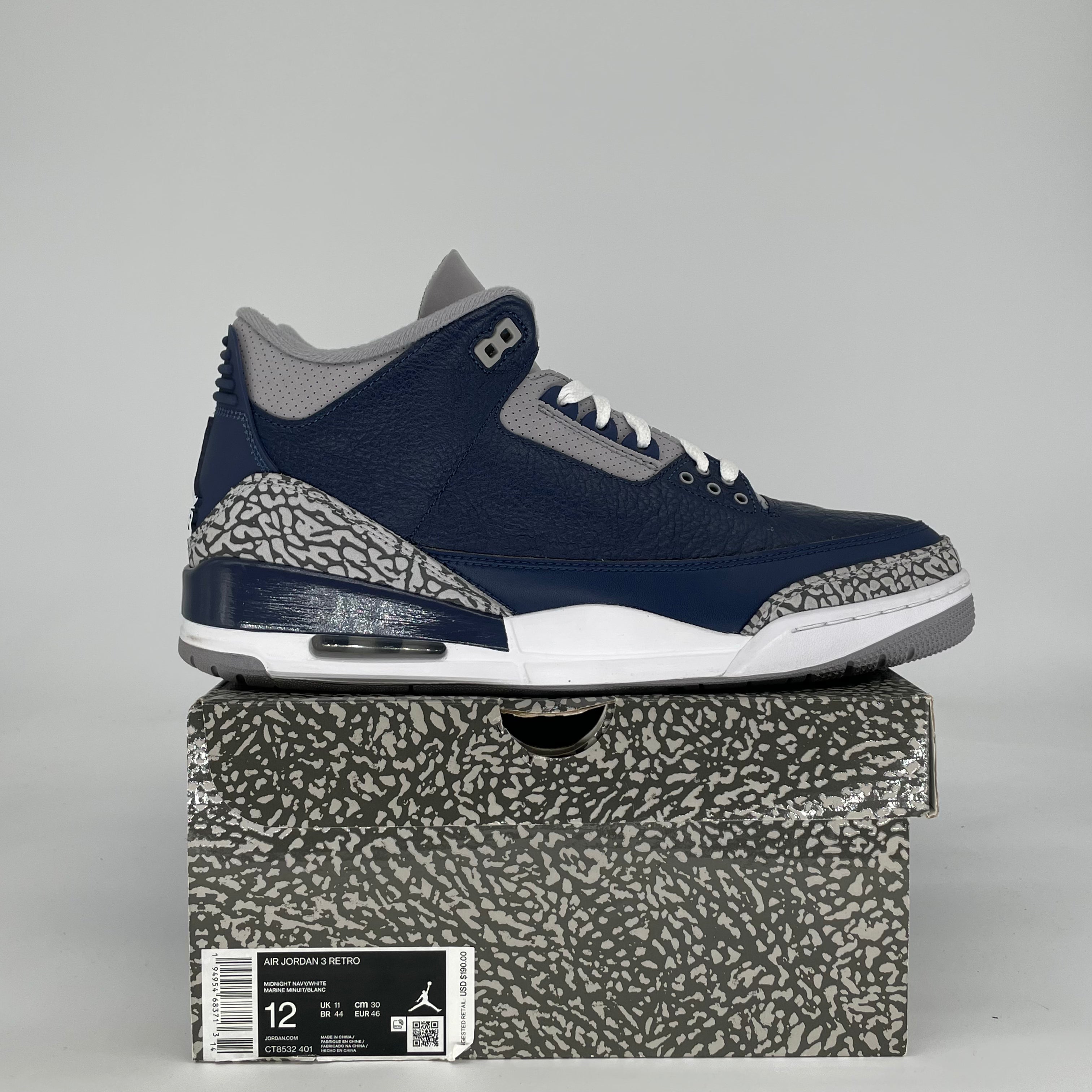 AIR JORDAN 3 GEORGETOWN CT8532-401 SIZE 12/13.5W