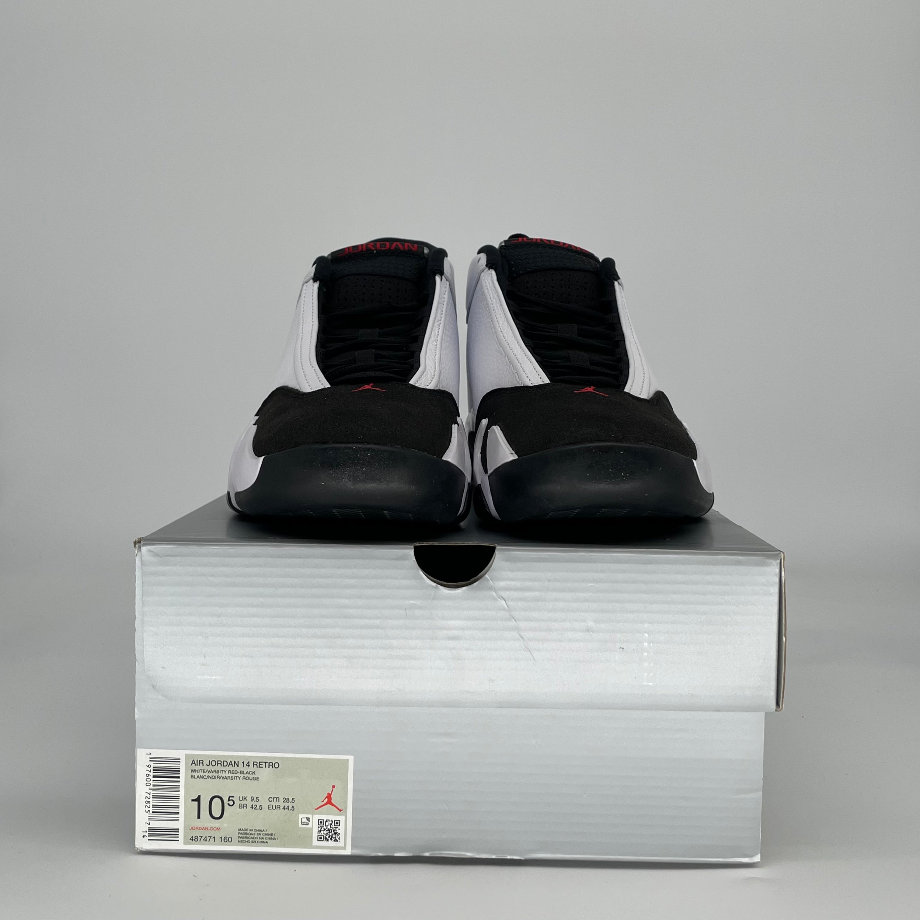 AIR JORDAN 14 BLACK TOE 487471-160 SIZE 10.5/12W