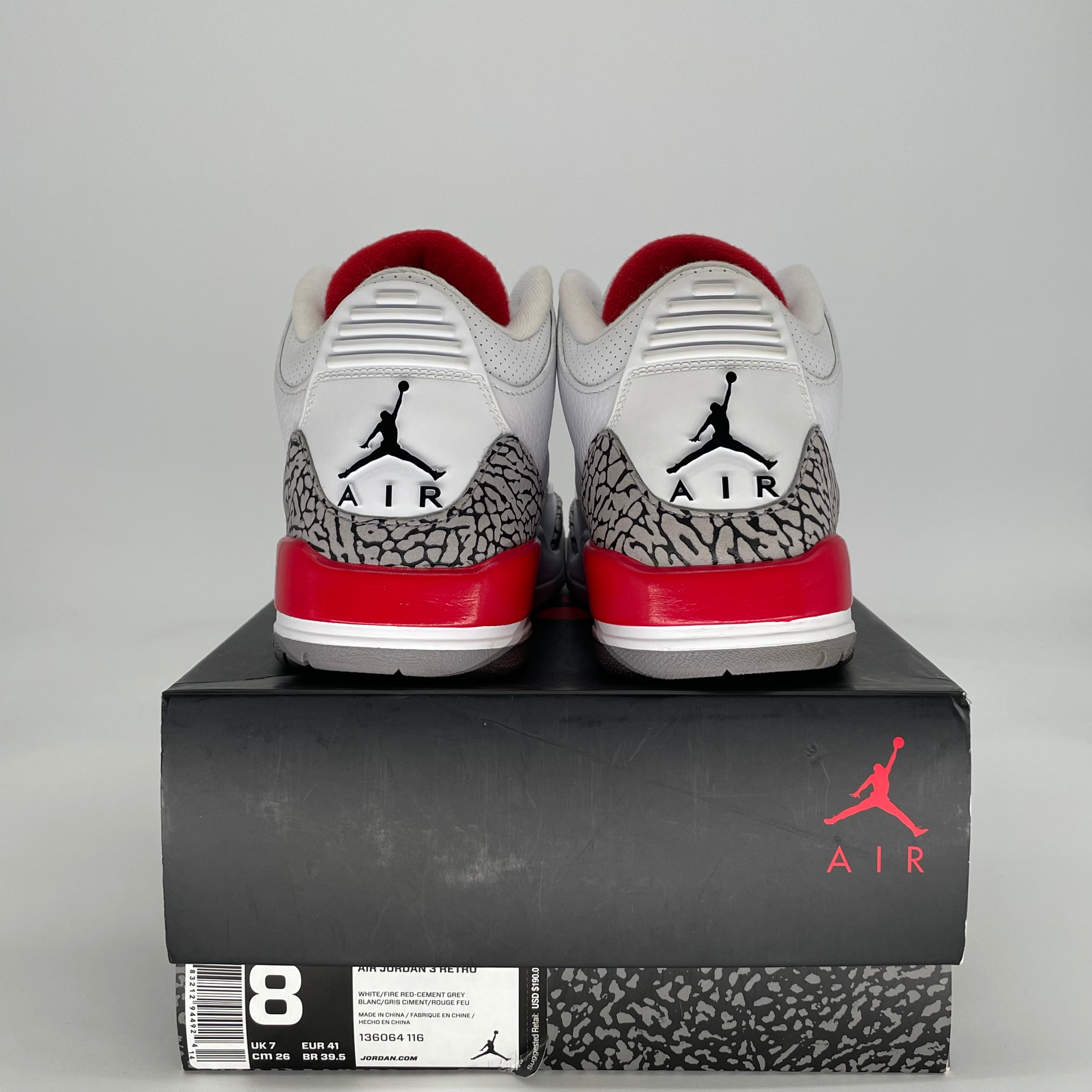 AIR JORDAN 3 HALL OF FAME 136064-116 SIZE 8/9.5W