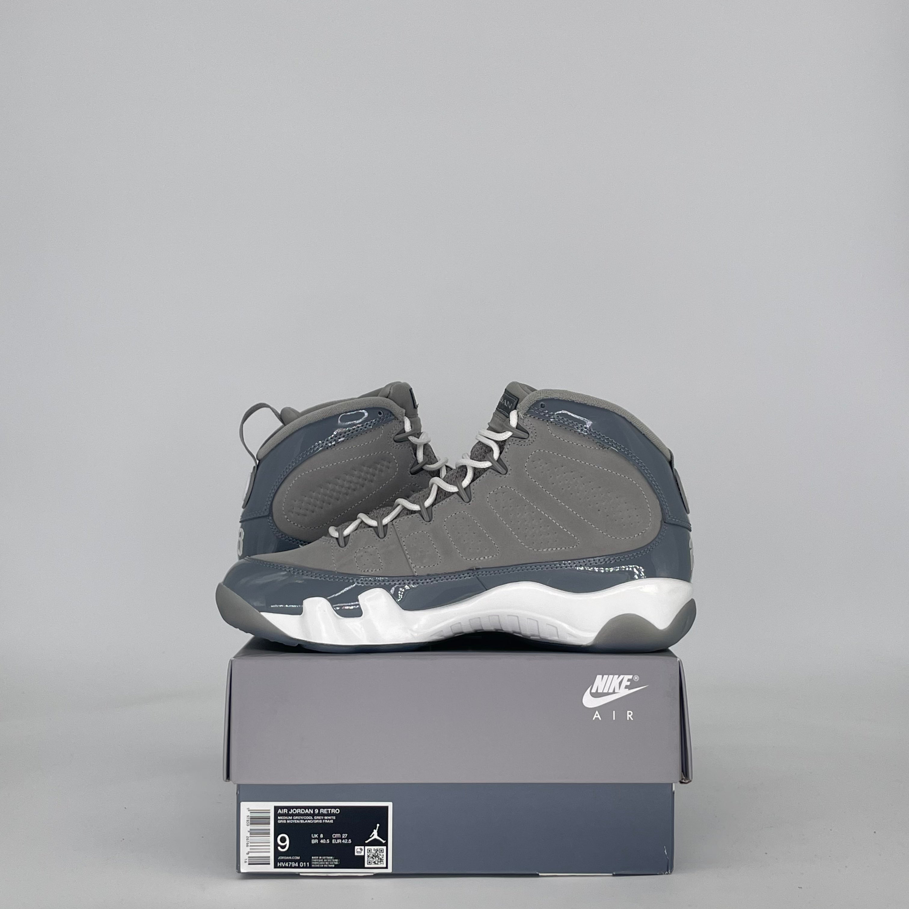 AIR JORDAN 9 COOL GREY HV4794-011 SIZE 9/10.5W