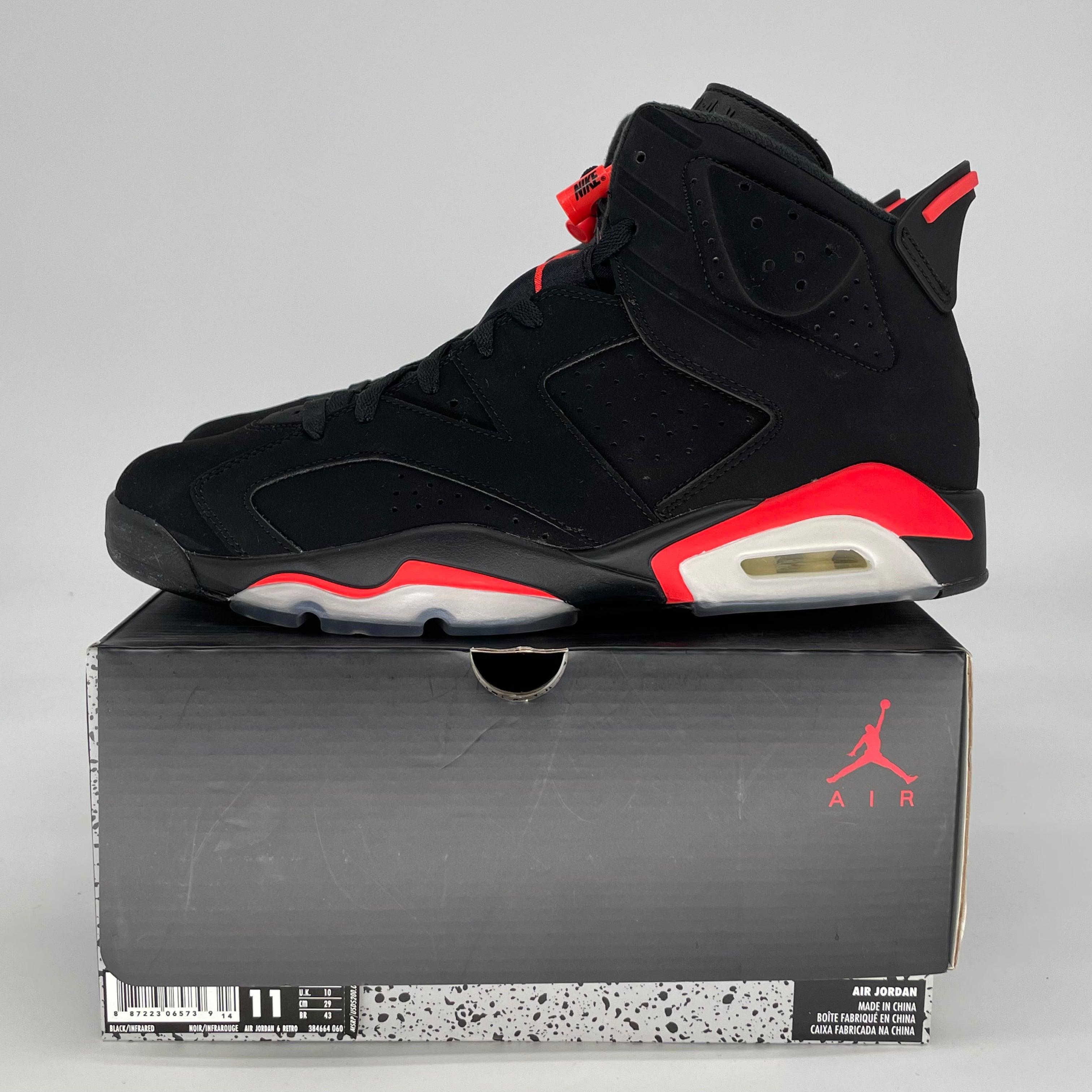 AIR JORDAN 6 BLACK INFRARED 384664-060 SIZE 11/12.5W