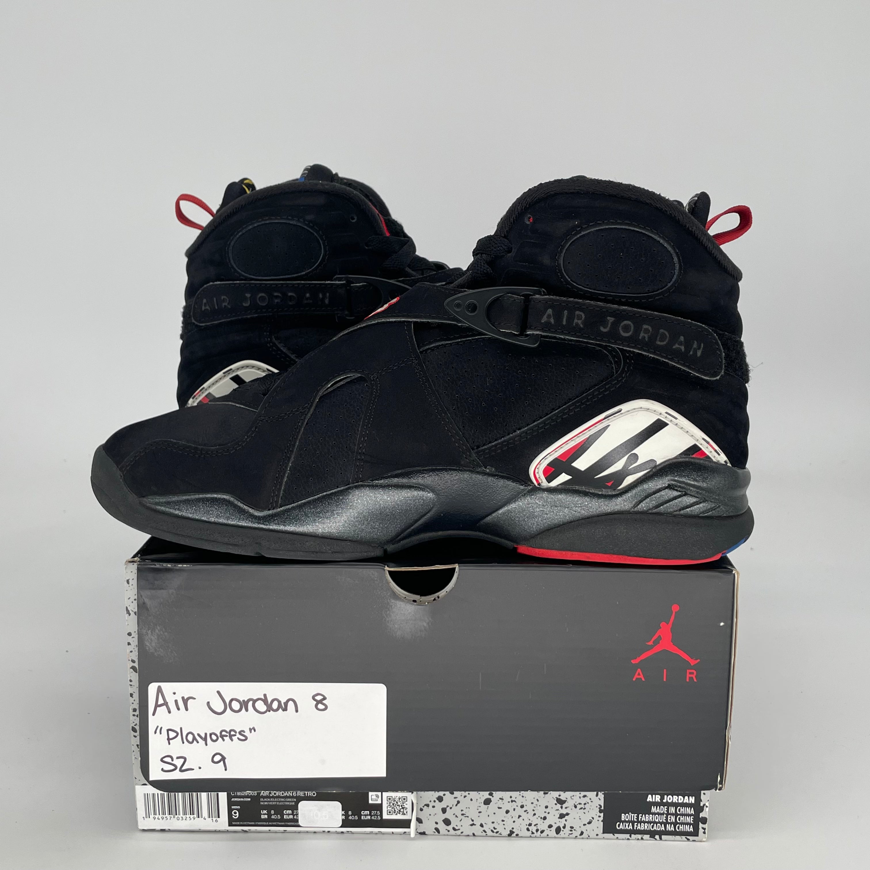 AIR JORDAN 8 PLAYOFFS 305381-062 SIZE 9/10.5W