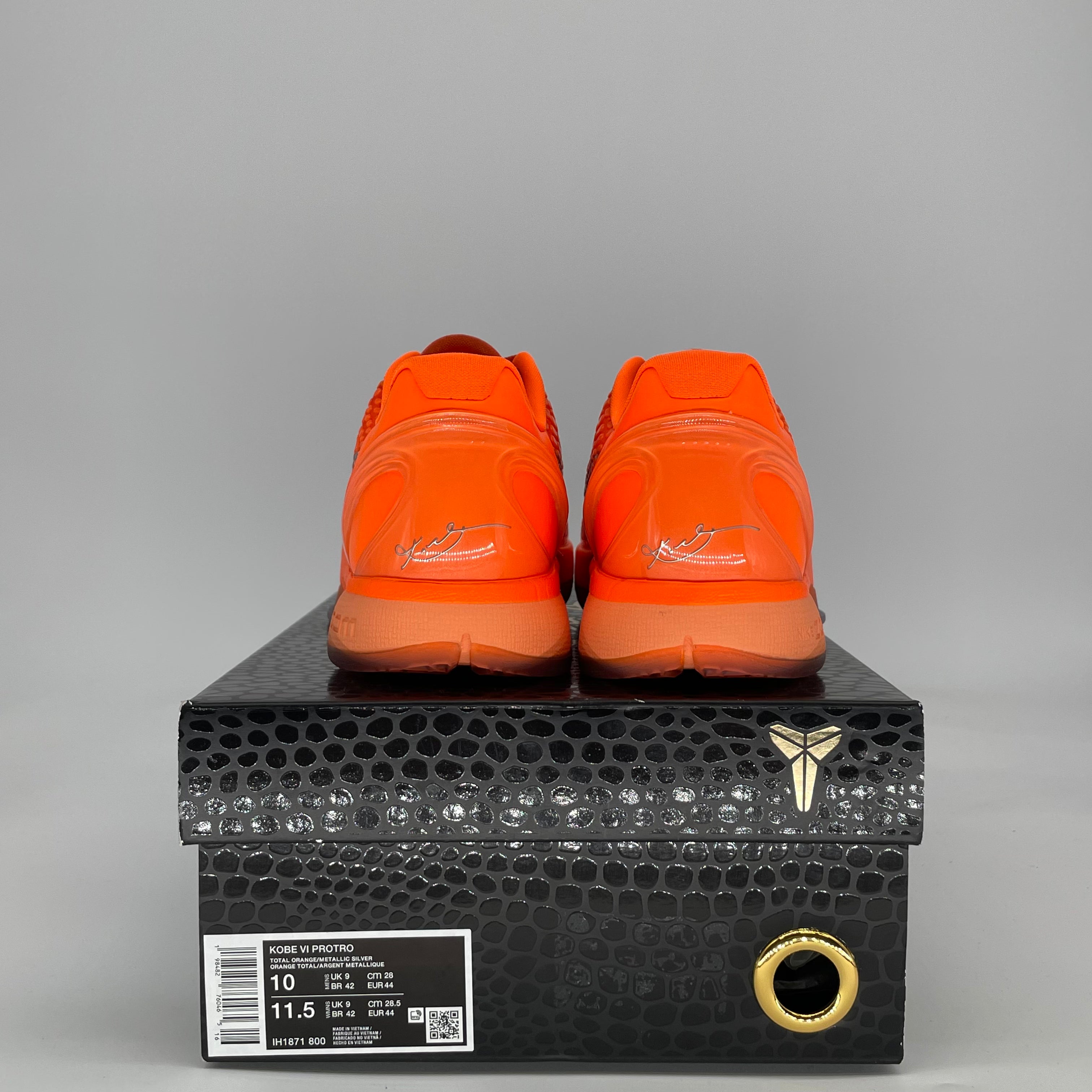 NIKE KOBE 6 PROTRO TOTAL ORANGE IH1871-800 SIZE 10/11.5W