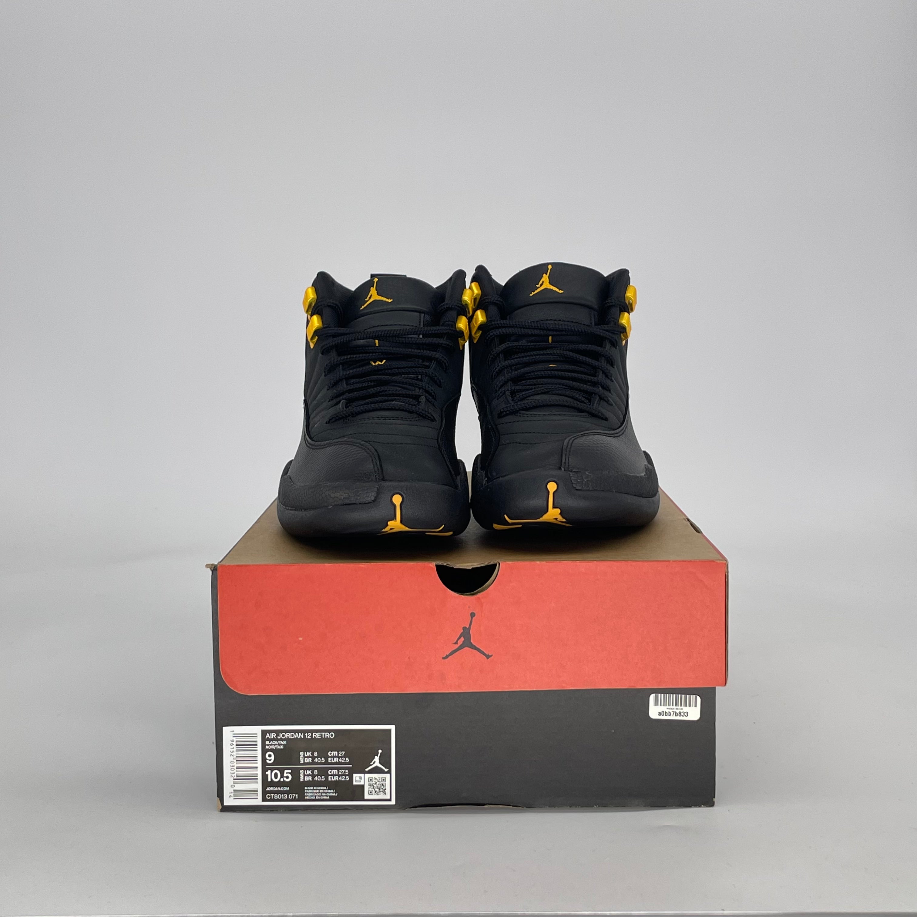 AIR JORDAN 12 BLACK TAXI CT8013-071 SIZE 9/10.5W