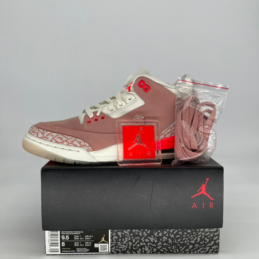 AIR JORDAN 3 RUST PINK W CK9246-600 SIZE 8/9.5W