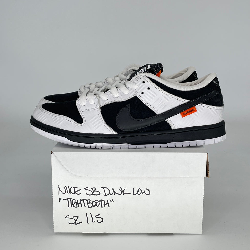 Nike SB x TIGHTBOOTH Dunk Low Pro Black and White' Size 11.5/13W - FD2