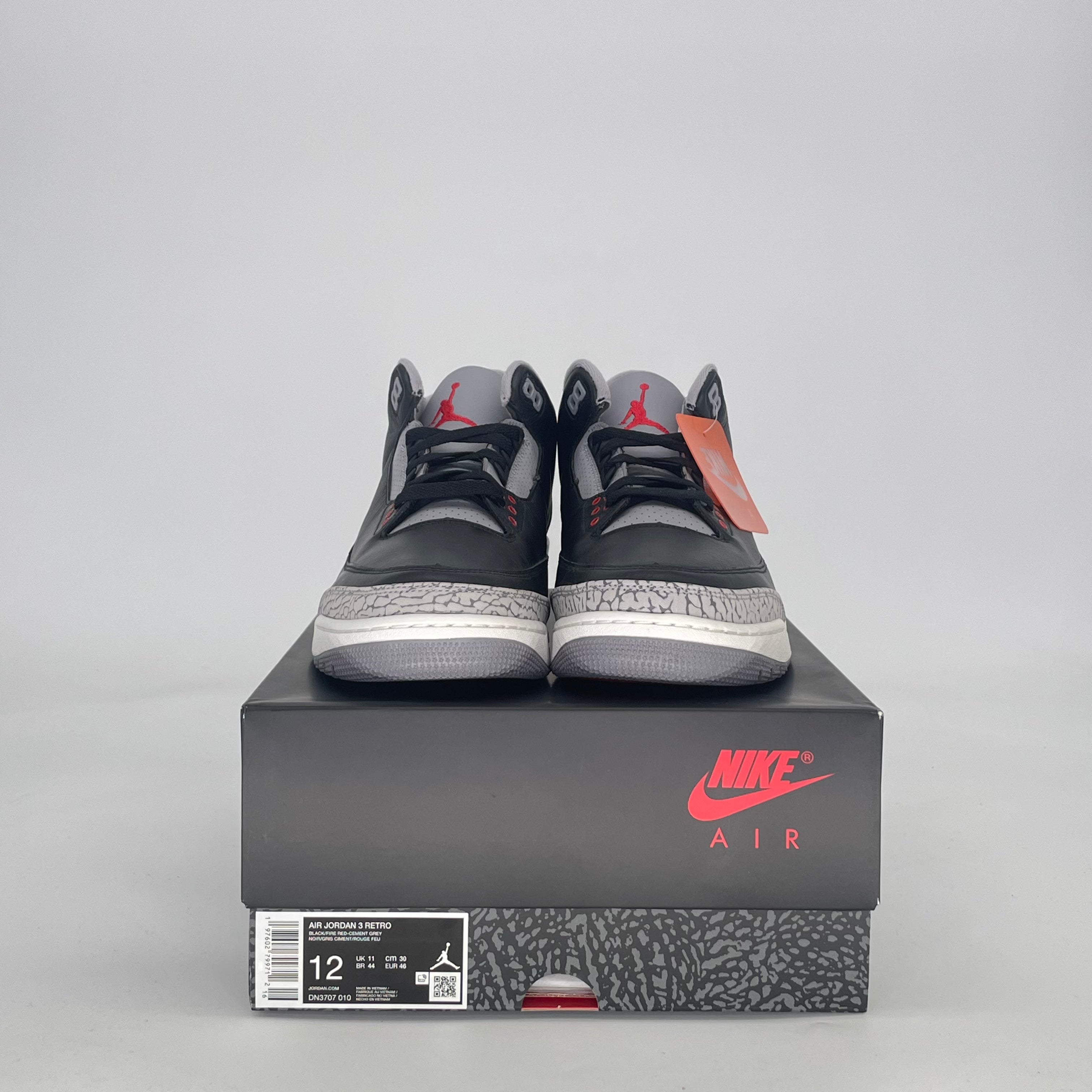 AIR JORDAN 3 BLACK CEMENT DN3707-010 SIZE 12/13.5W