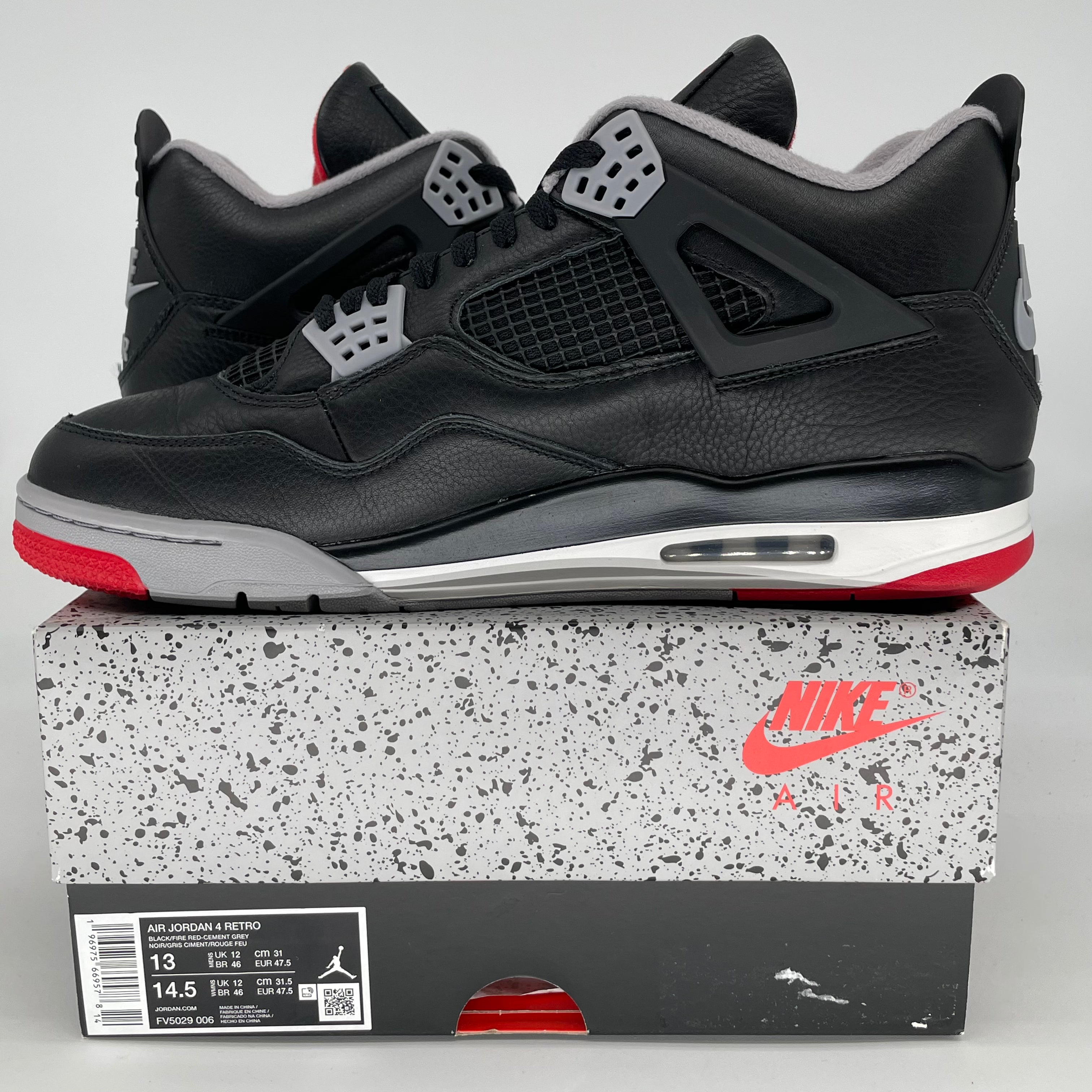 AIR JORDAN 4 BRED REIMAGINED FV5029-006 SIZE 13/14.5W