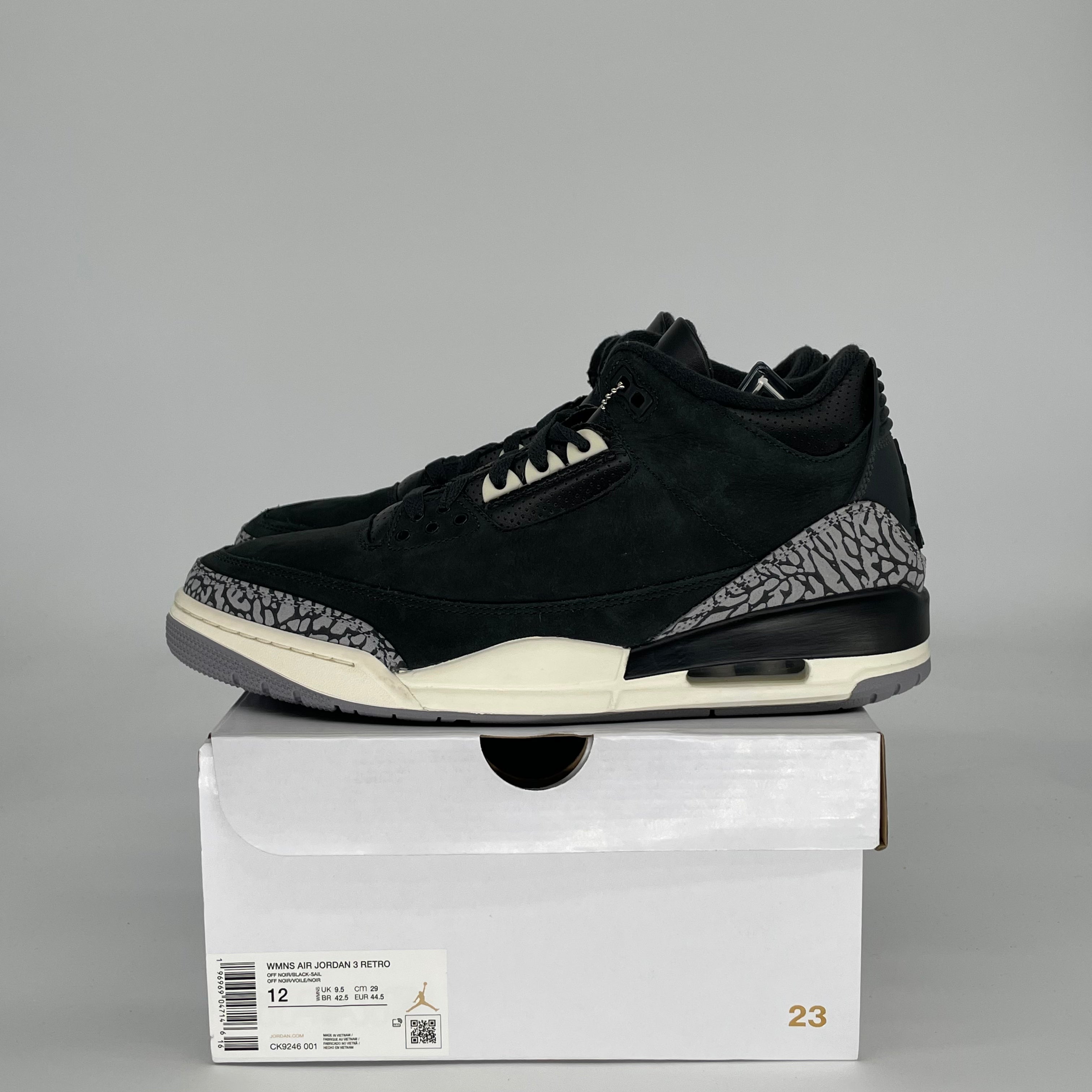 AIR JORDAN 3 OFF NOIR W CK9246-001 SIZE 10.5/12W