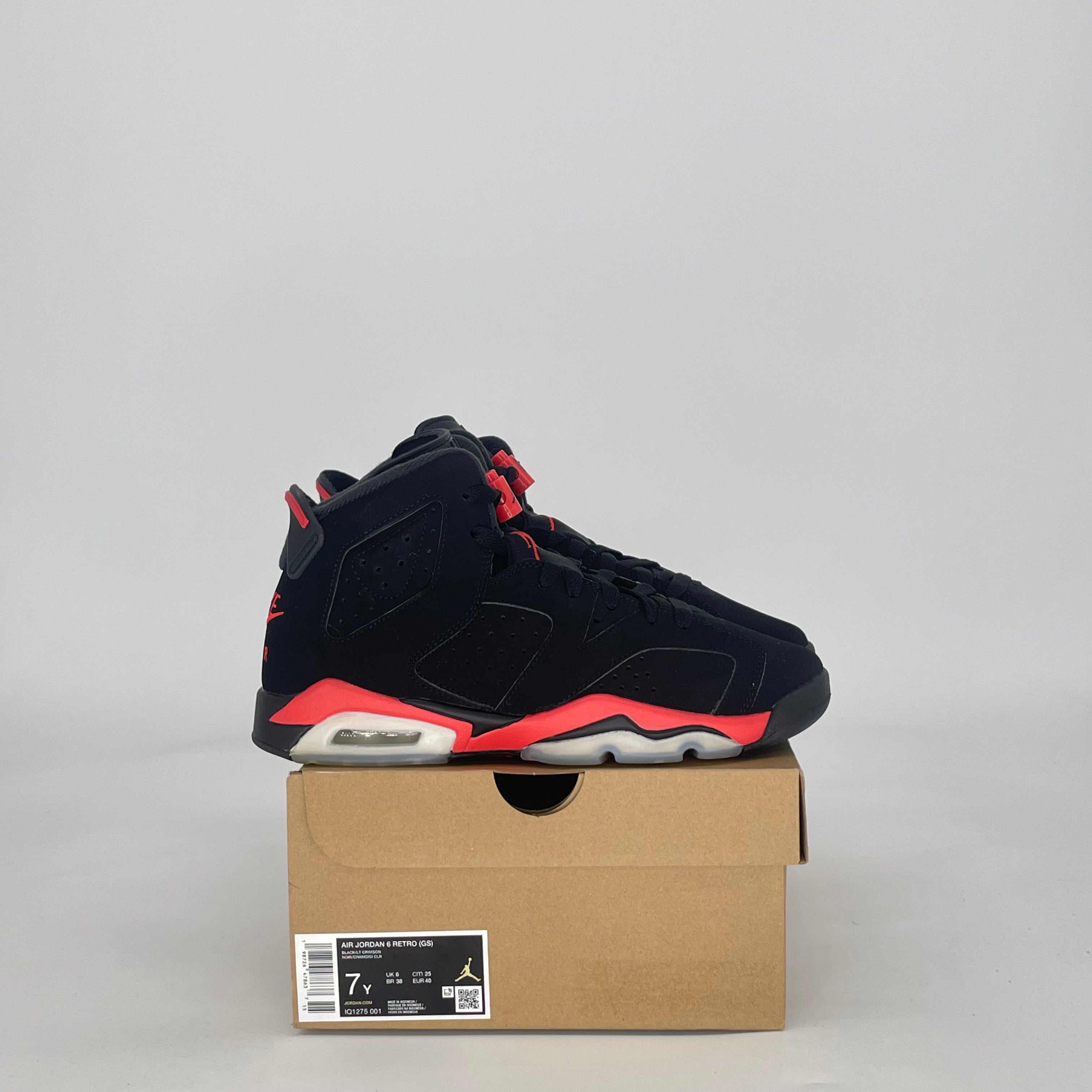 AIR JORDAN 6 INFRARED SALESMAN IQ1275-001 SIZE 7/8.5W GS