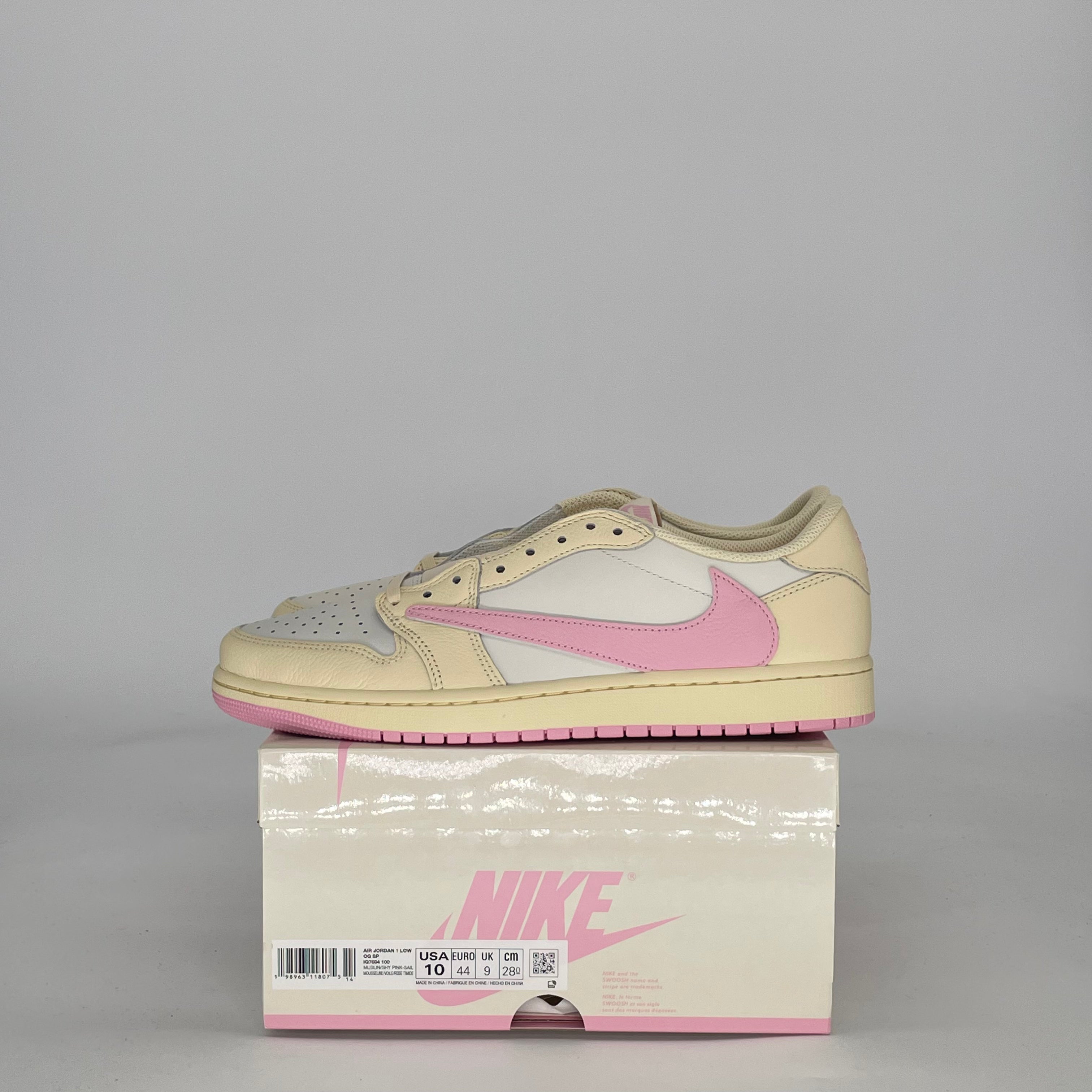 AIR JORDAN 1 LOW TRAVIS SCOTT SHY PINK IQ7604-100 SIZE 10/11.5W