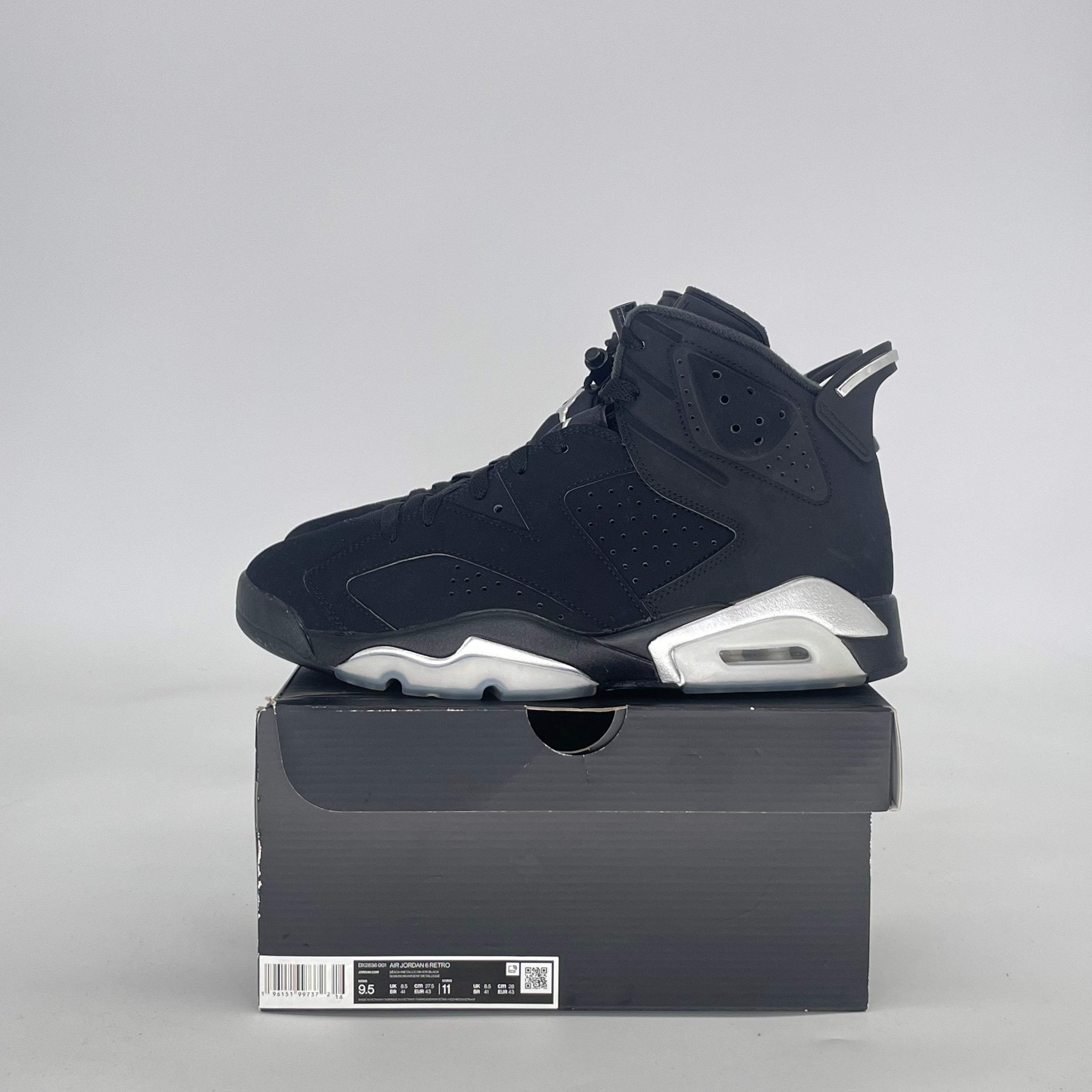 AIR JORDAN 6 CHROME DX2836-001 SIZE 9.5/11W