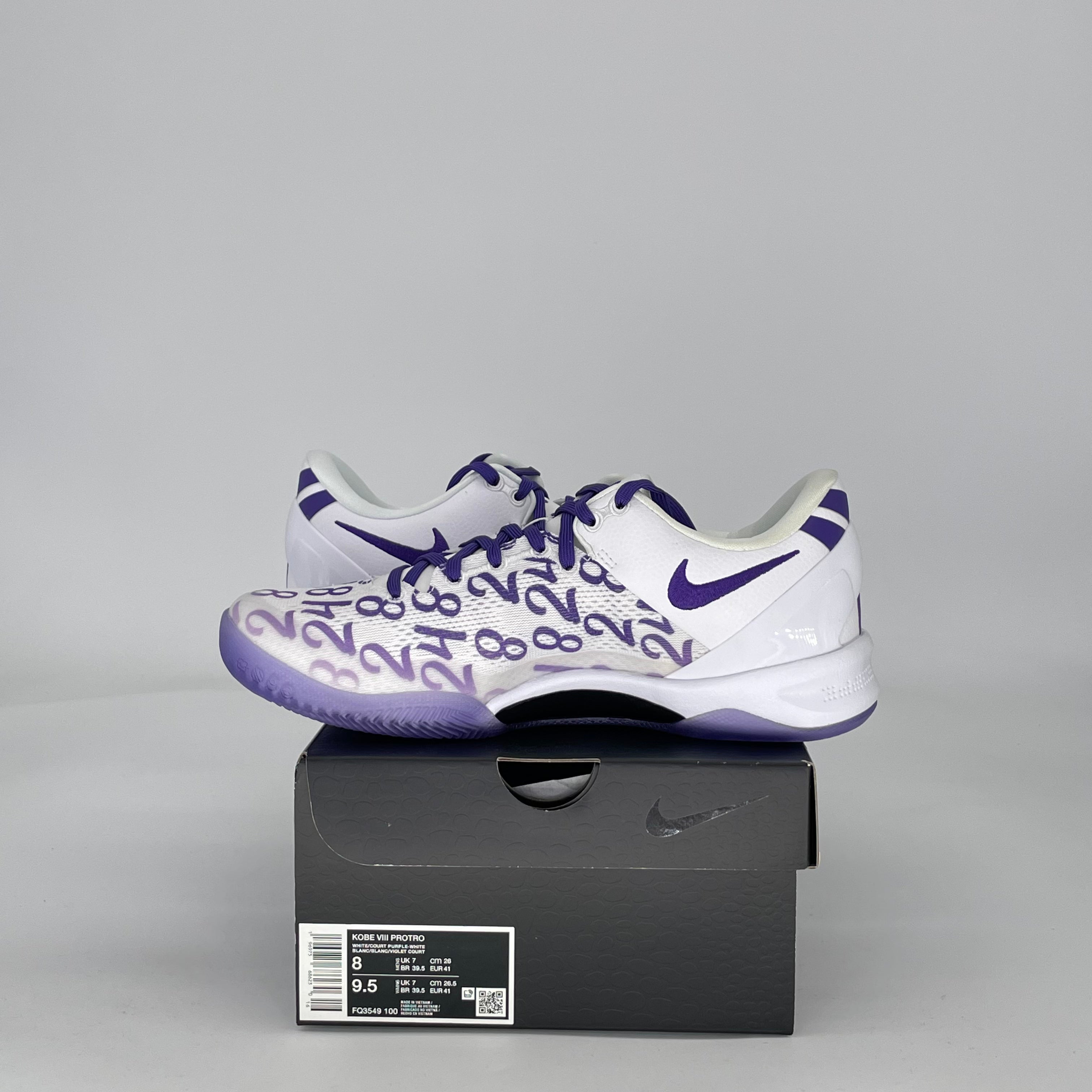 NIKE KOBE 8 PROTRO COURT PURPLE FQ3549-100 SIZE 8/9.5W