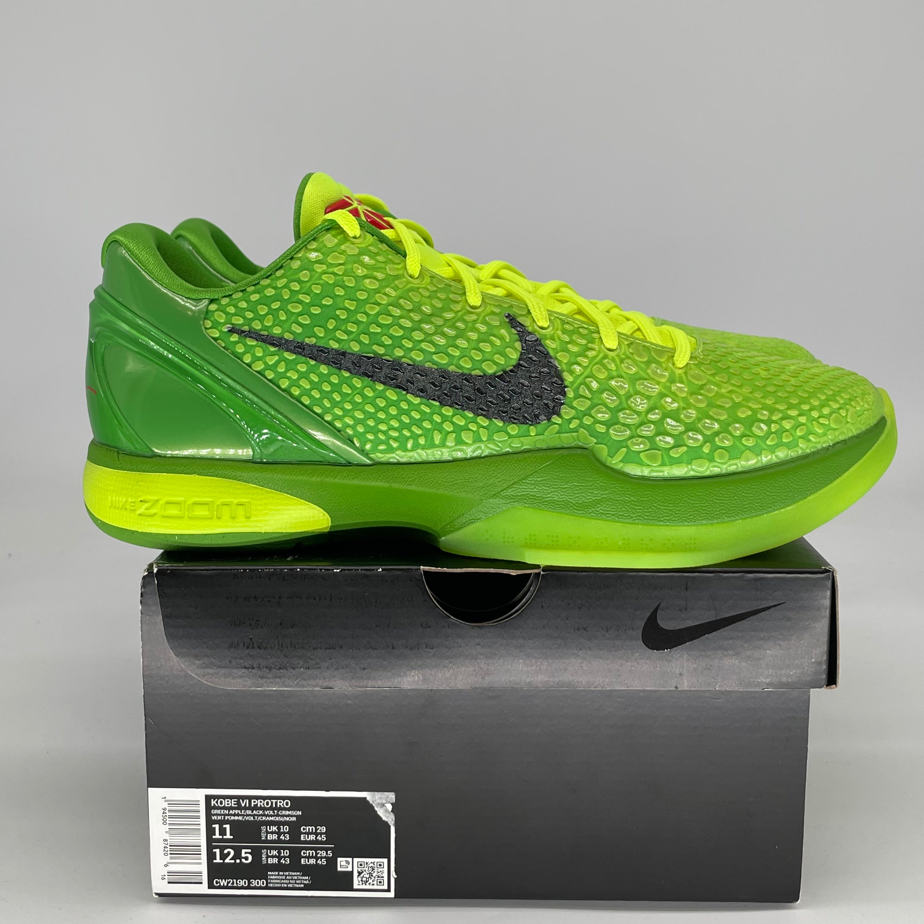 NIKE KOBE 6 PROTRO GRINCH CW2190-300 SIZE 11/12.5W