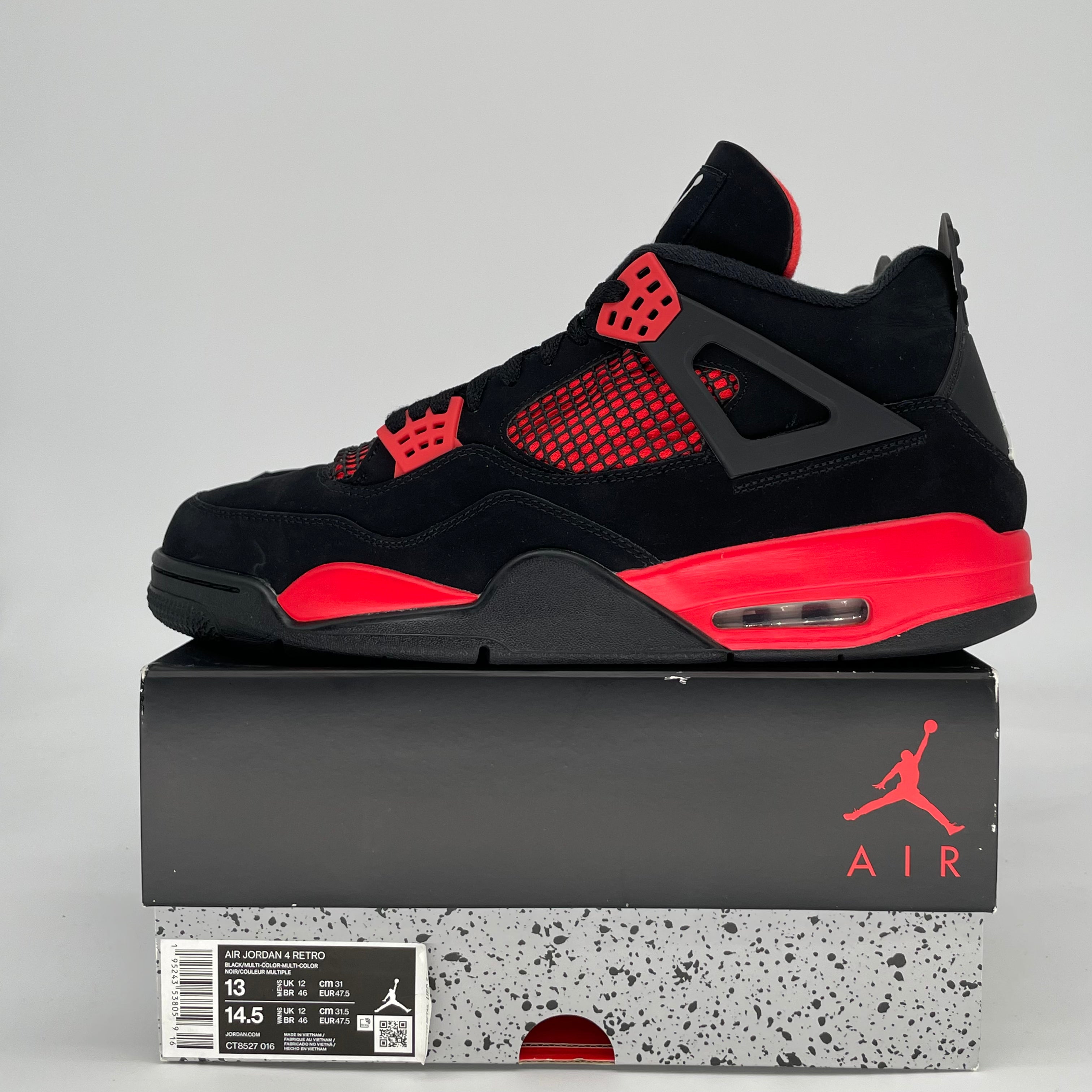 AIR JORDAN 4 RED THUNDER CT8527-016 SIZE 13/14.5W