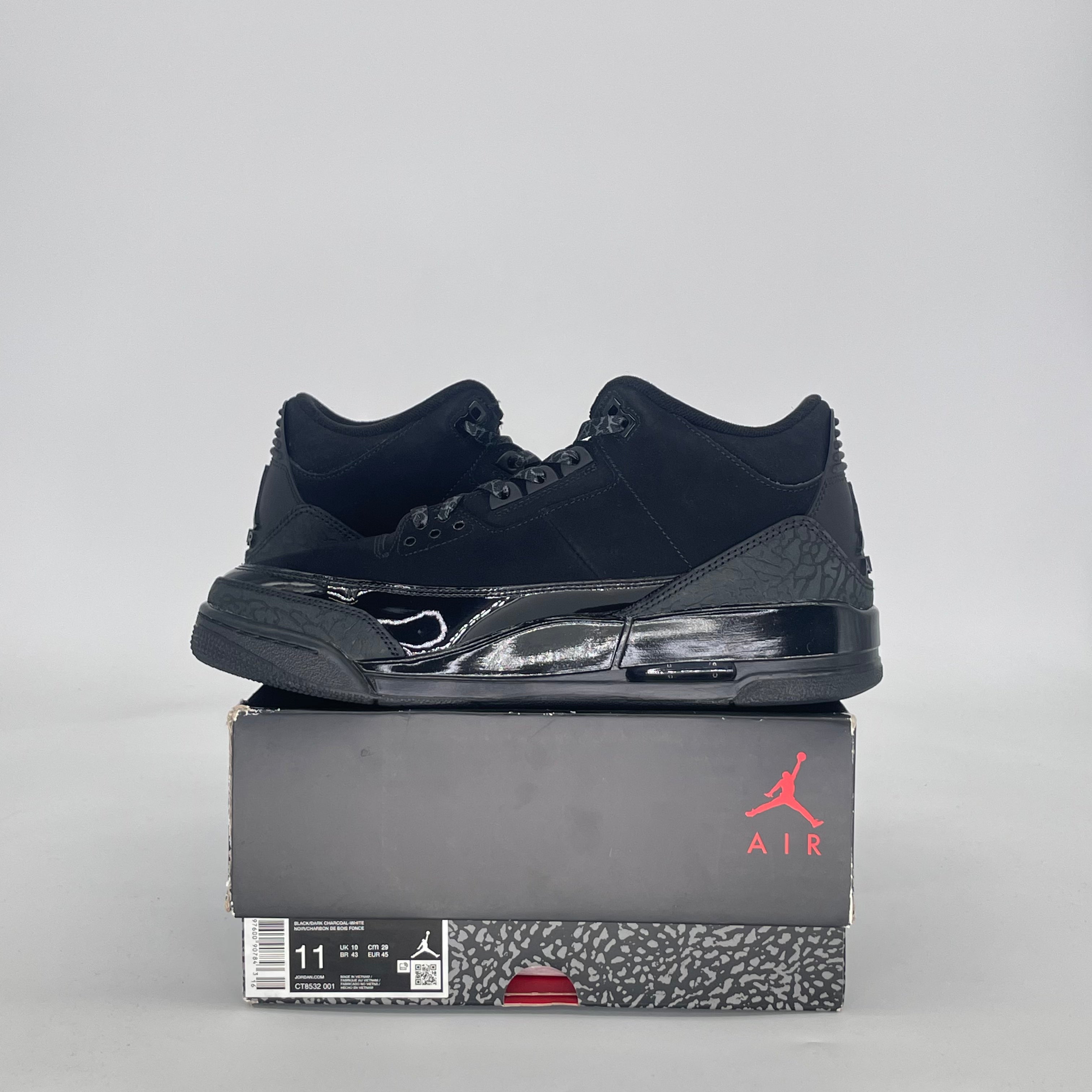 AIR JORDAN 3 BLACK CAT CT8532-001 SIZE 11/12.5W