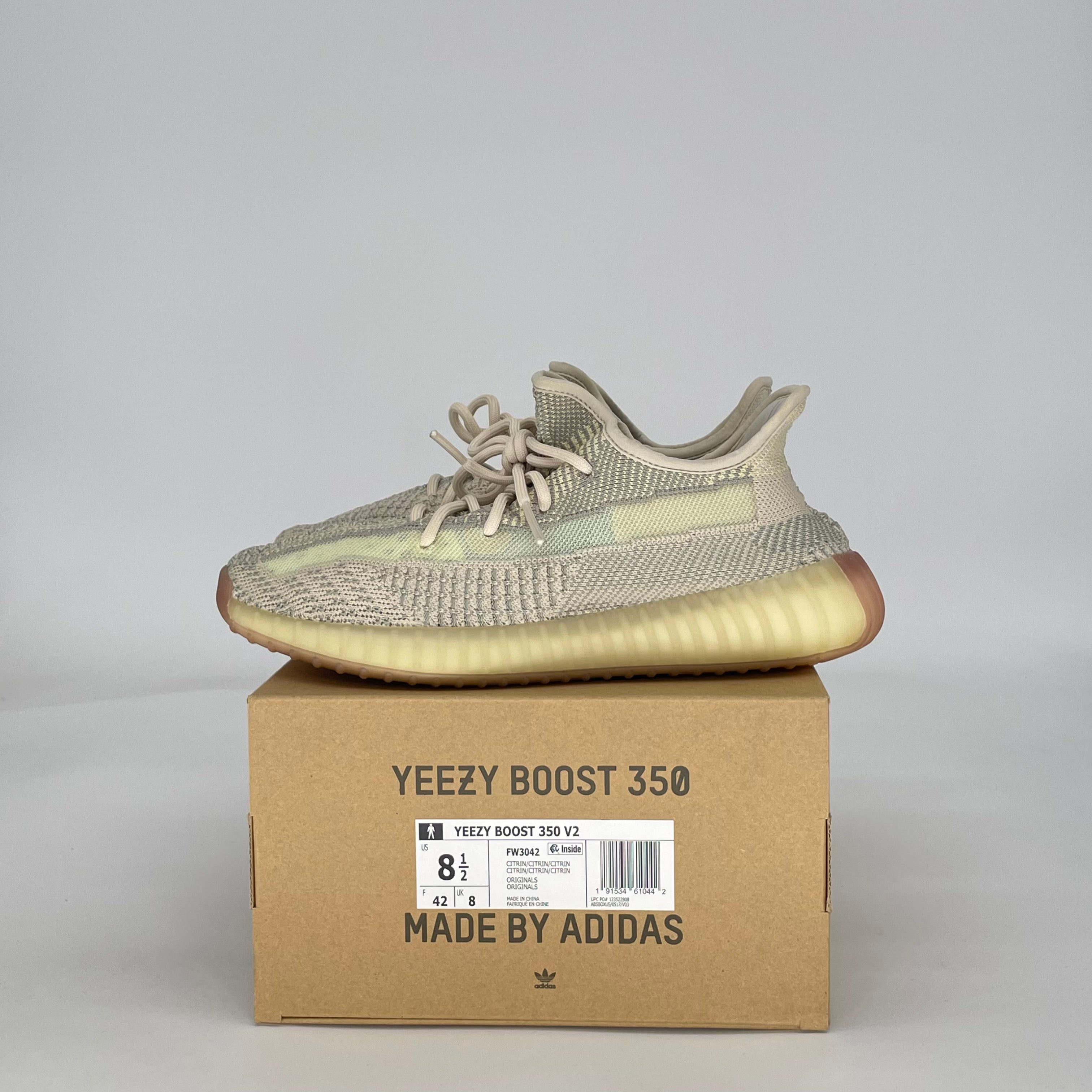 ADIDAS YEEZY BOOST 350 V2 CITRIN (NON-REFLECTIVE) FW3042 SIZE 8.5/10W