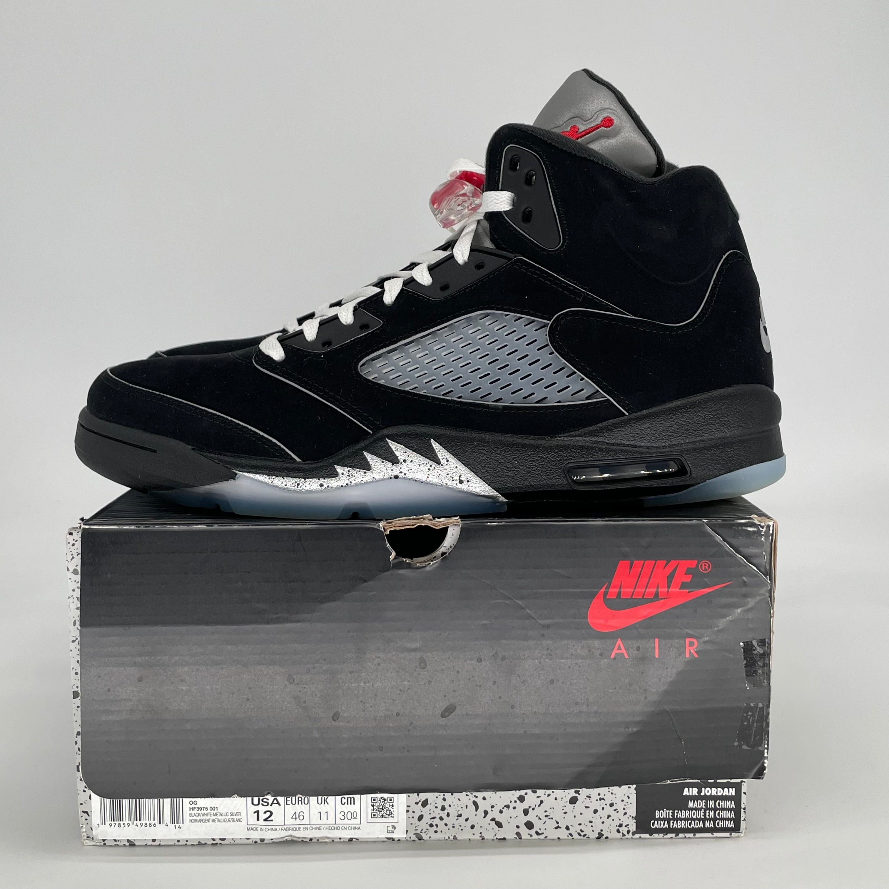 AIR JORDAN 5 BLACK METALLIC REIMAGINED HF3975-001 SIZE 12/13.5W