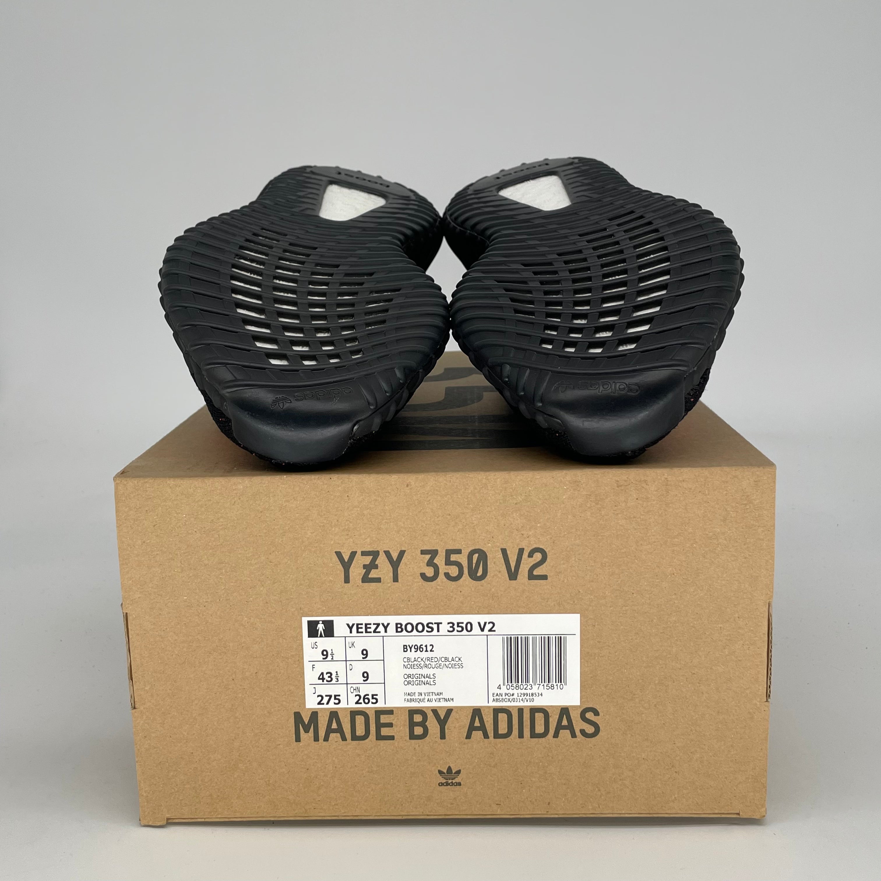 ADIDAS YEEZY 350 V2 CORE BLACK RED BY9612 SIZE 9/10.5W
