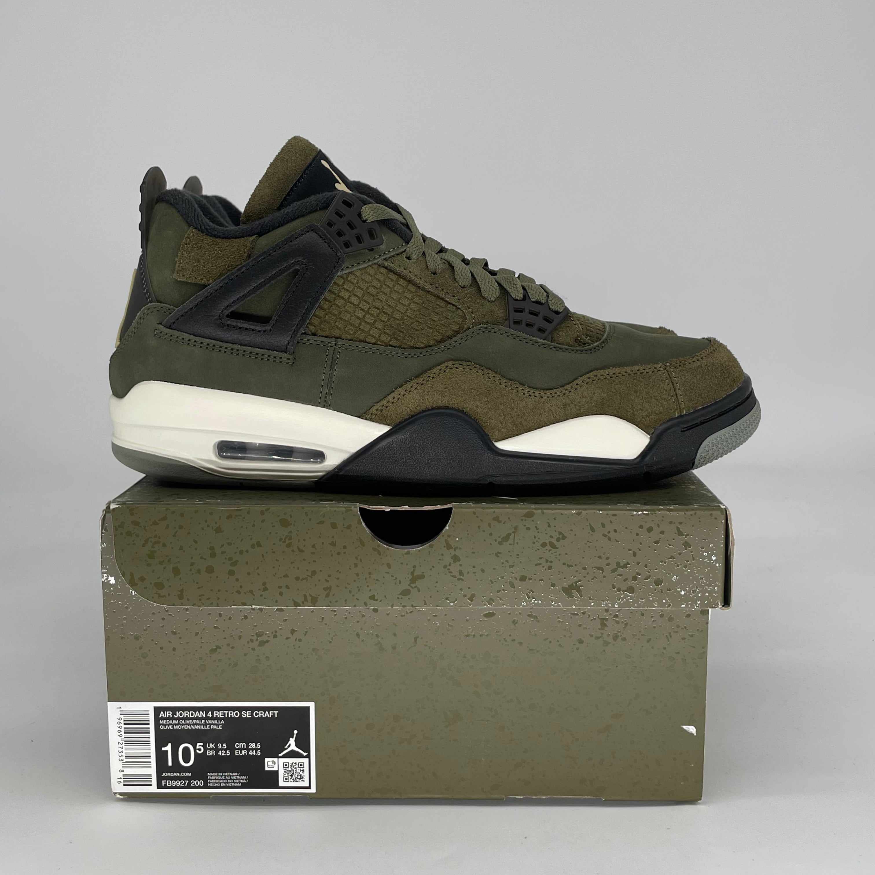 AIR JORDAN 4 CRAFT MEDIUM OLIVE FB9927-200 SIZE 10.5/12W