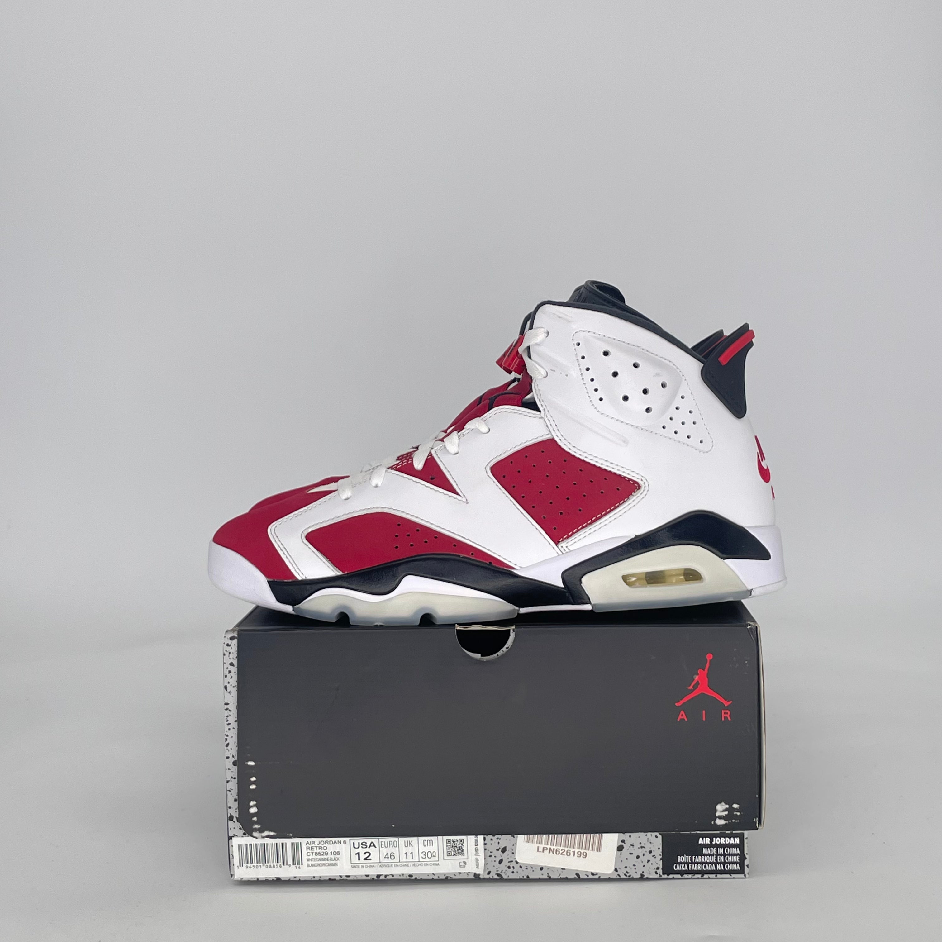 AIR JORDAN 6 CARMINE (2021) CT8529-106 SIZE 12/13.5W