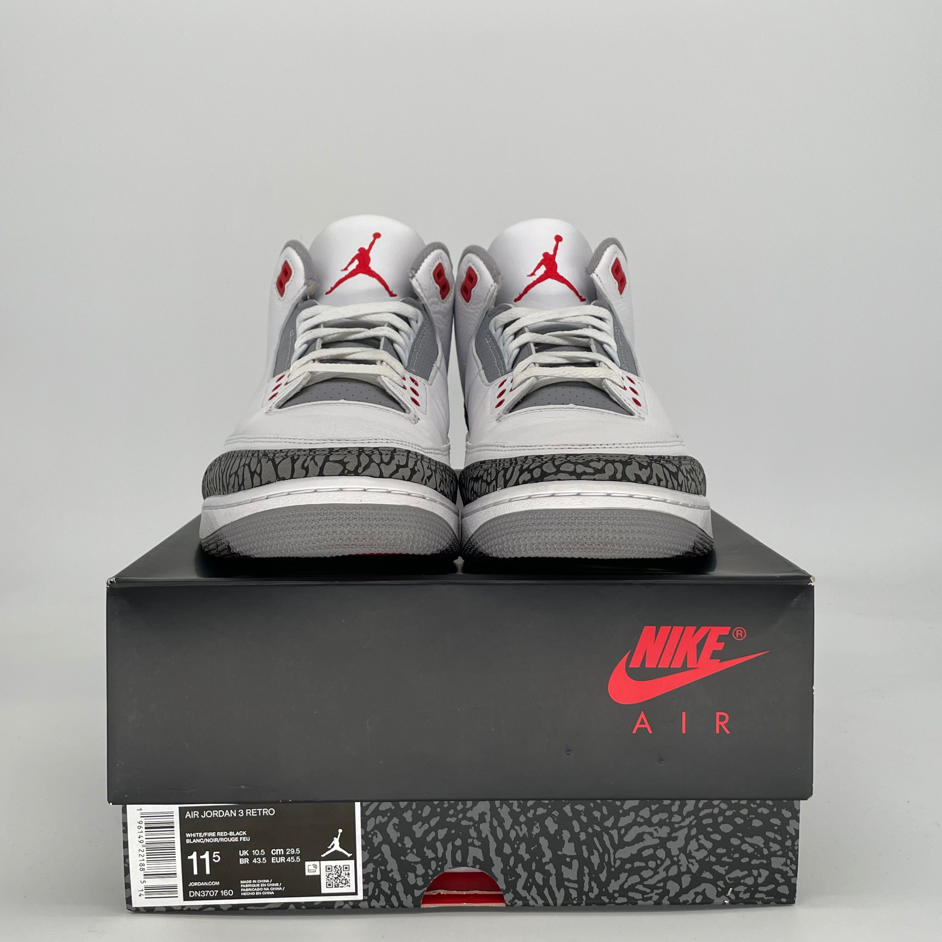 AIR JORDAN 3 FIRE RED DN3707-160 SIZE 11.5/13W