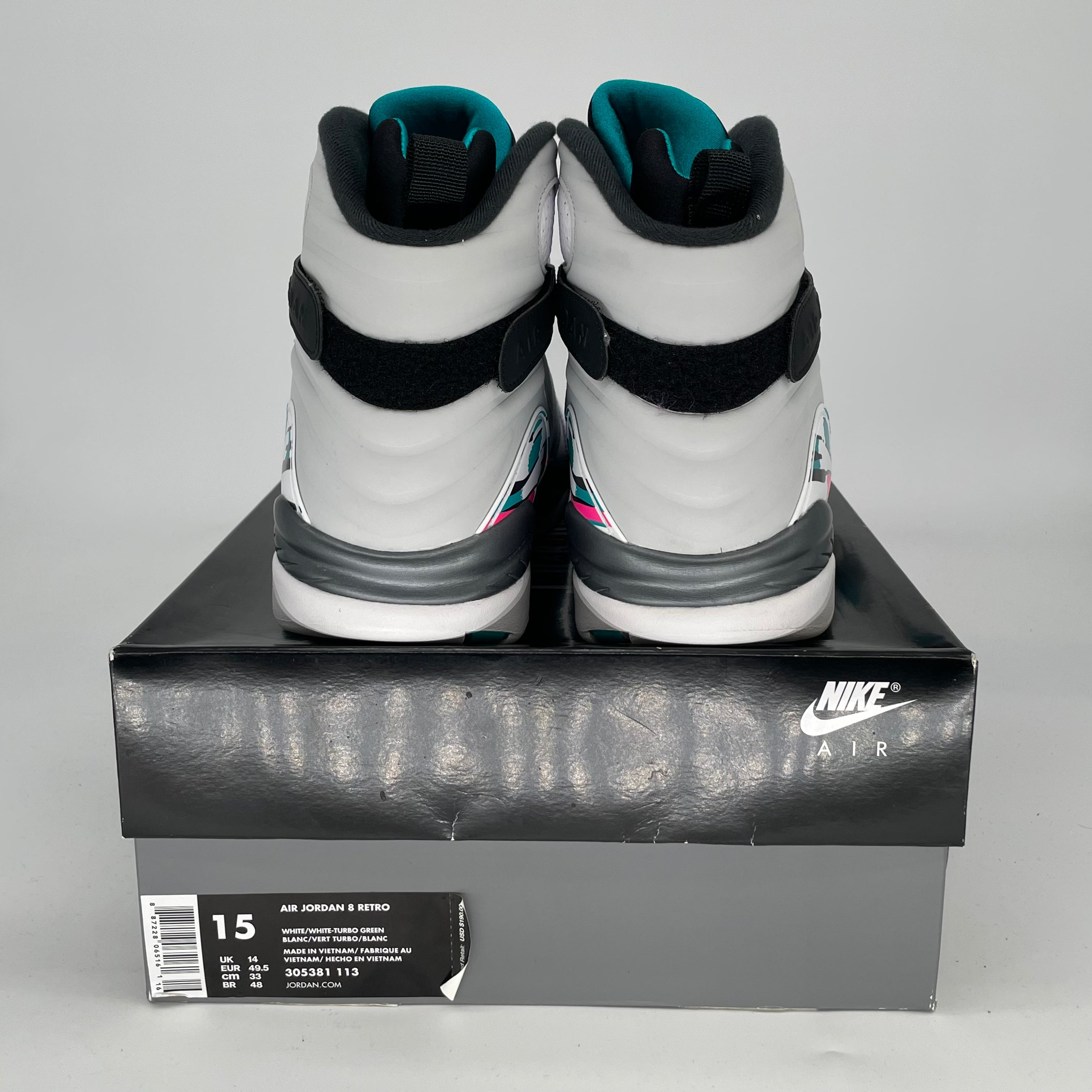 AIR JORDAN 8 SOUTH BEACH SIZE 15 305381-113