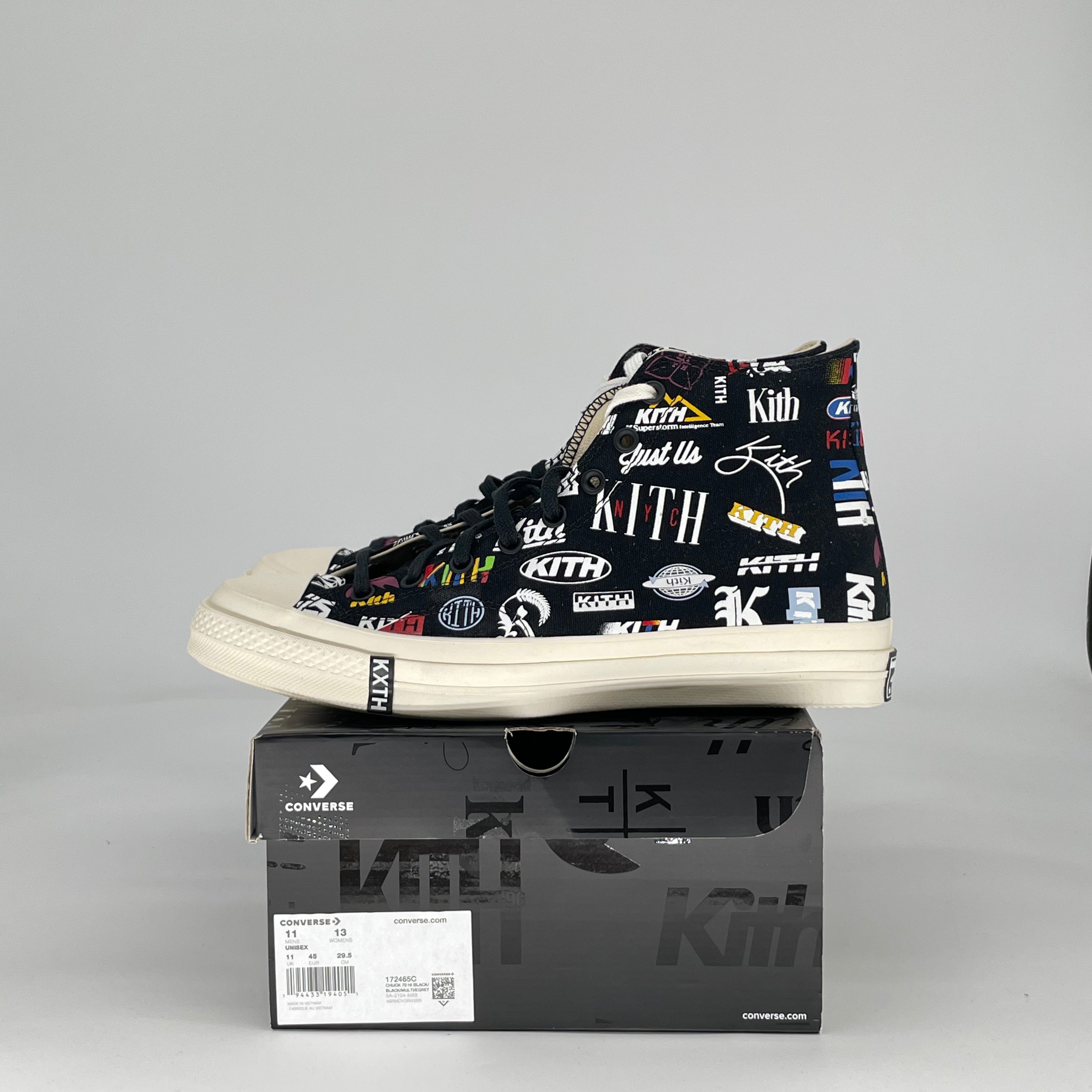 CONVERSE CHUCK TAYLOR ALL STAR 70 HI KITH 10 YEAR ANNIVERSARY BLACK 172465C SIZE 11/12.5W
