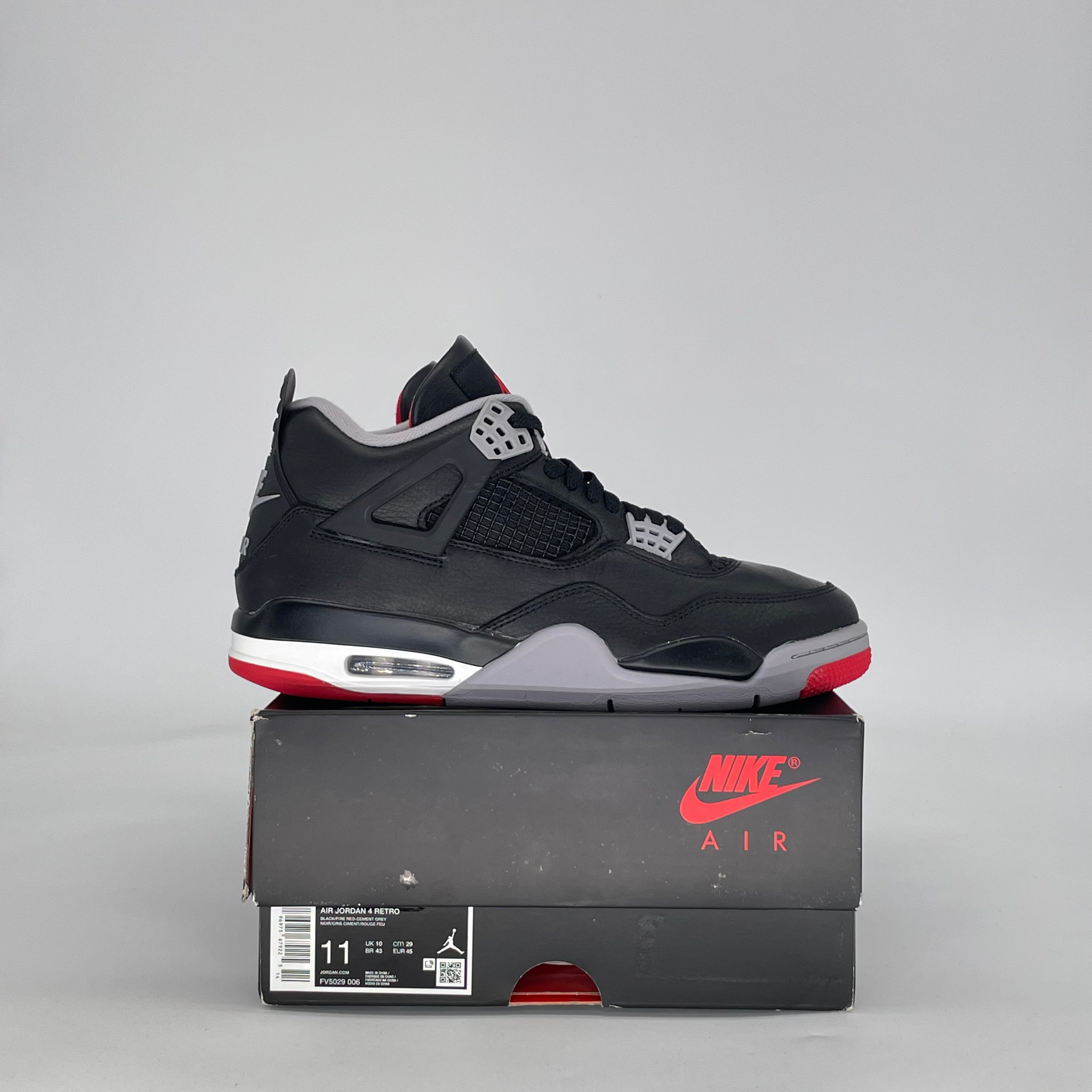 AIR JORDAN 4 BRED REIMAGINED FV5029-006 SIZE 11/12.5W